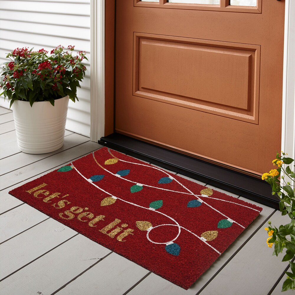 Door Mat Indoor Entrance 31.5''x20'' Outdoor Door Mats for Outside Entry  (Red) 