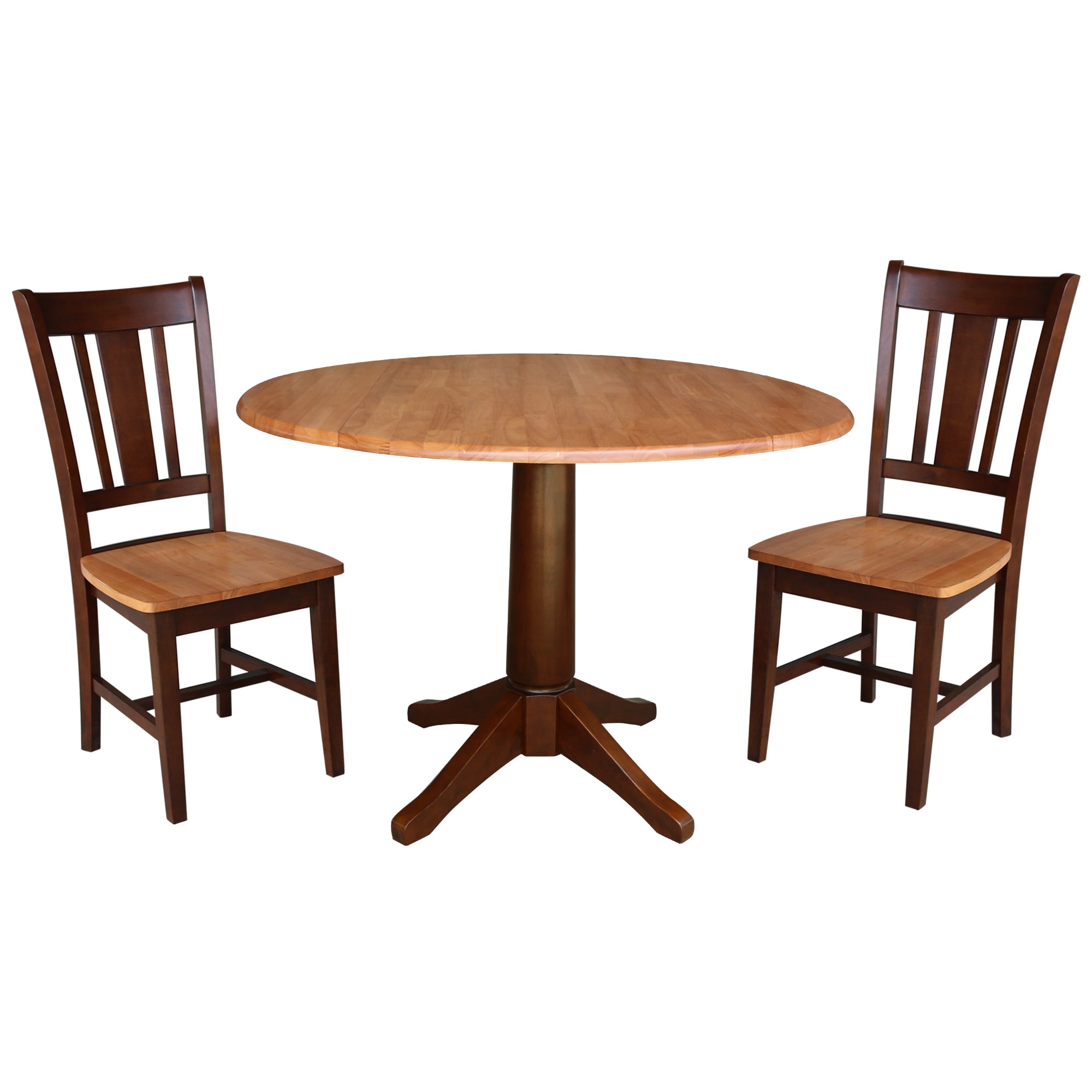 International Concepts K58-42DPT-27B-C10-2 Cinnamon/espresso Casual Dining Room Set with Round Table ( Seats 4 )