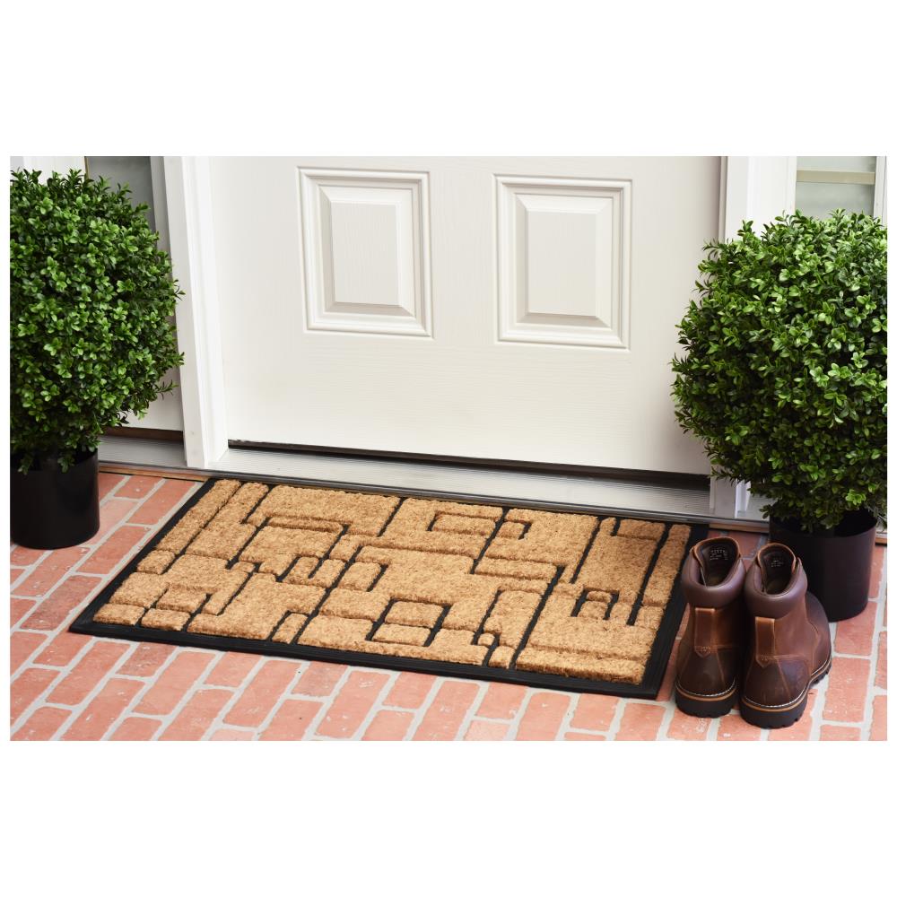 Social Square 24x36 Black Coir & Rubber Outdoor Doormat