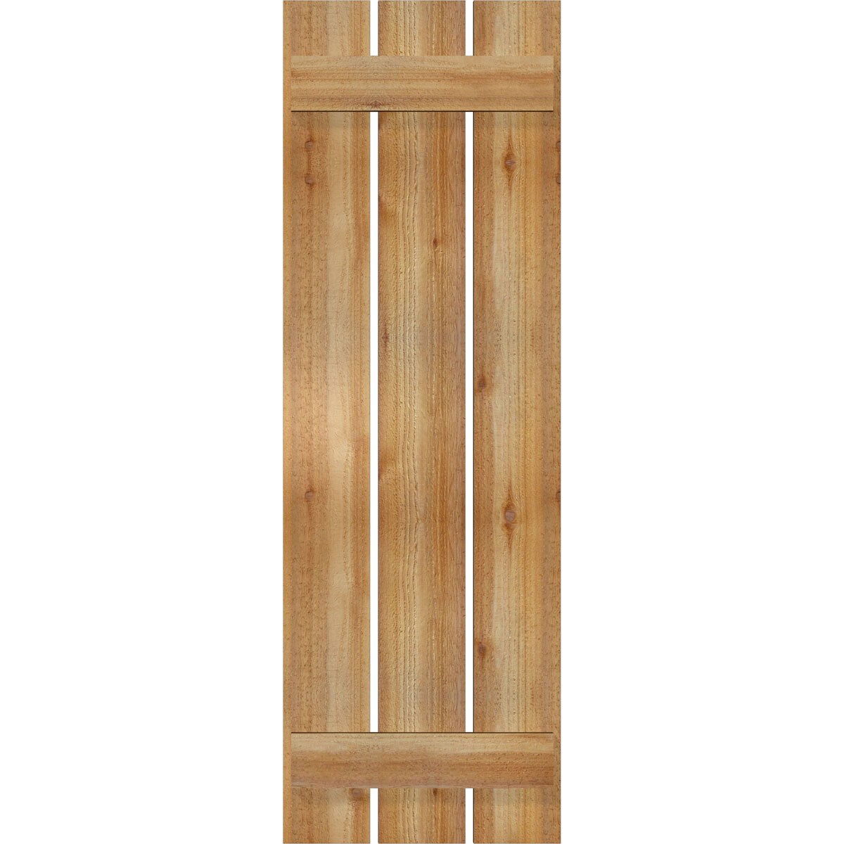 Ekena Millwork RBS06S17X052RWR 17.125-in W x 52-in H Unfinished Paintable/Stainable Board and batten Spaced Wood Exterior Shutters ( 2 -Pack )