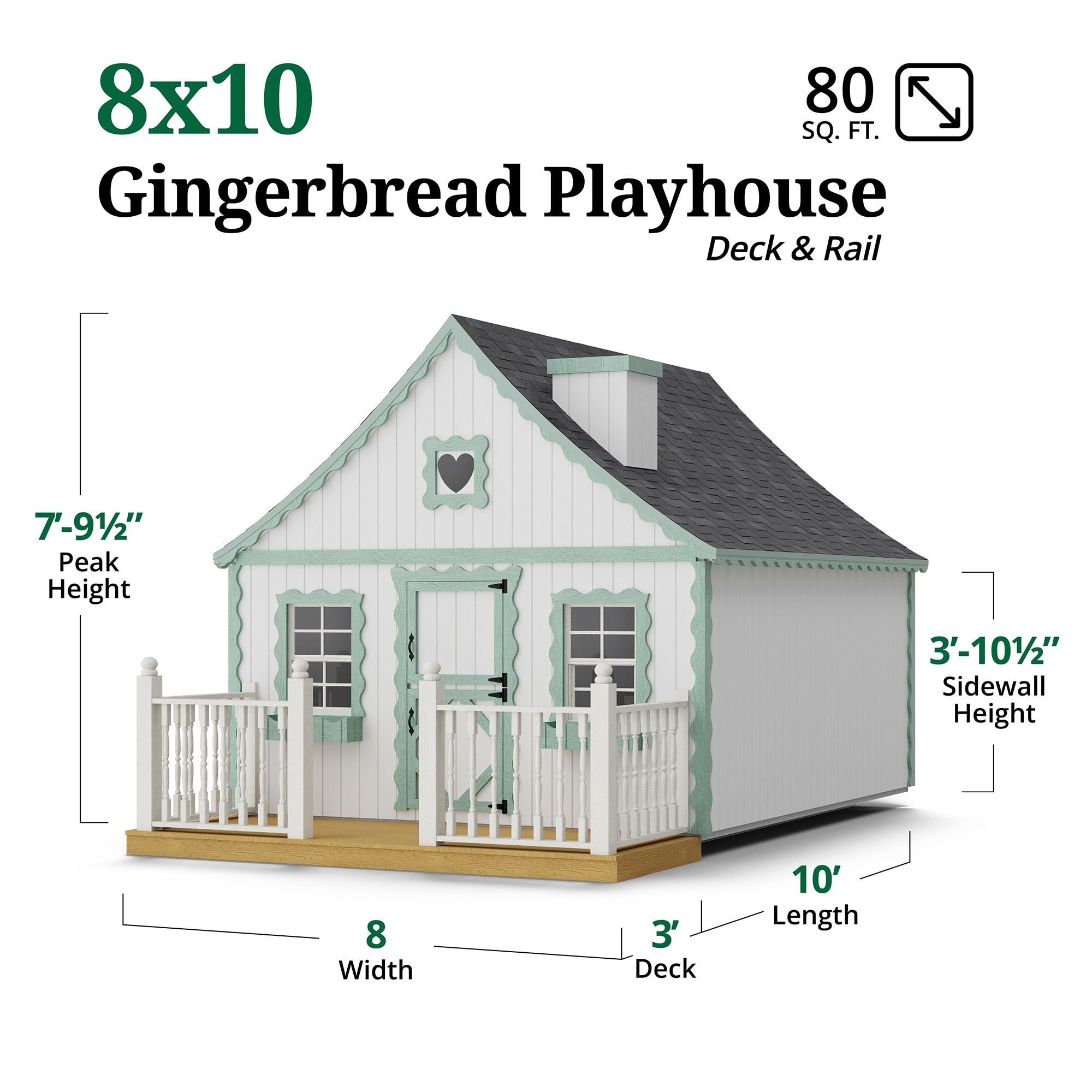 Little Cottage Co 8X10 GBP-PNK-FK-DR playhouses - View #4