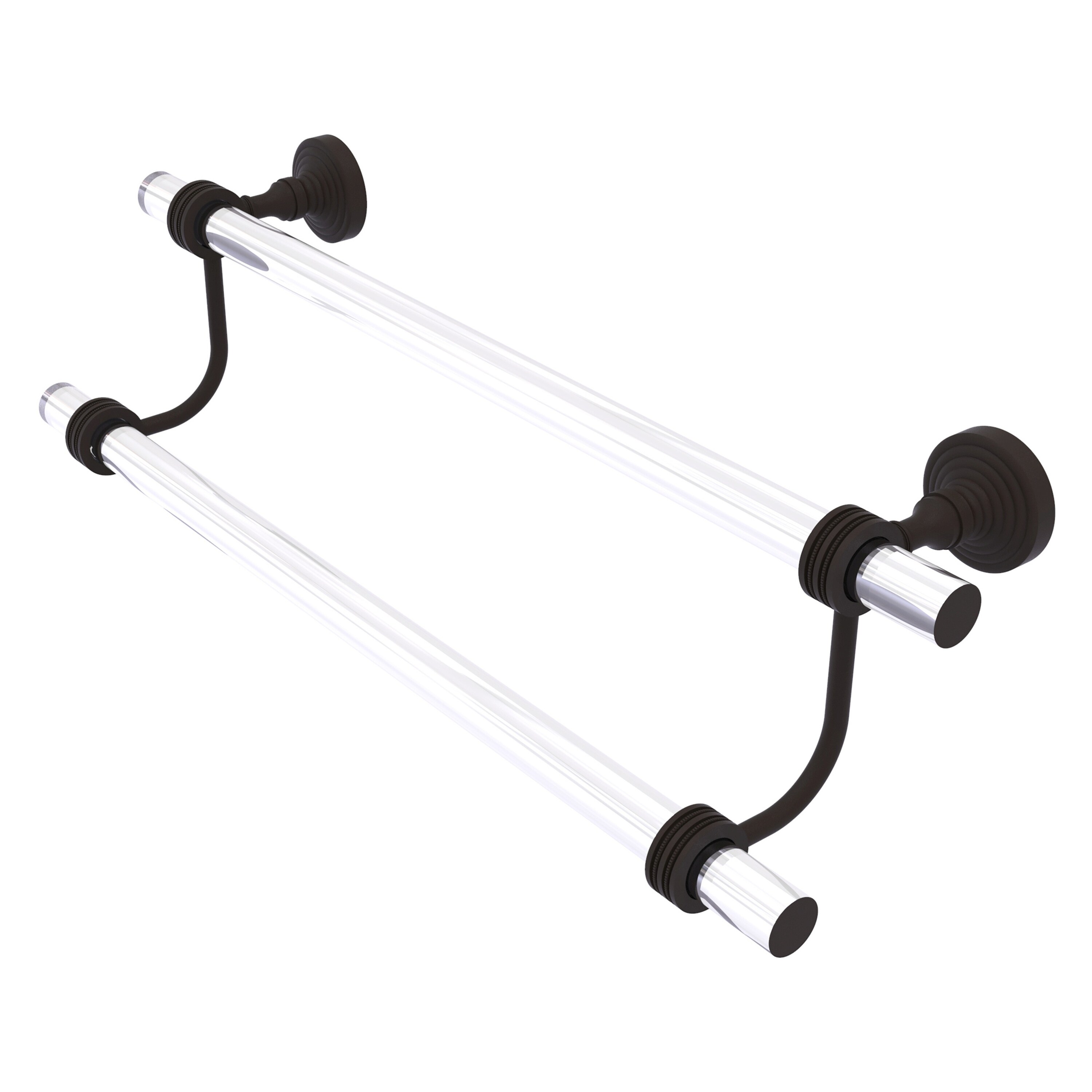 Allied Brass PG-72D-24-ORB Pacific Grove 24-in double Oil-rubbed bronze Wall mount Double Towel Bar