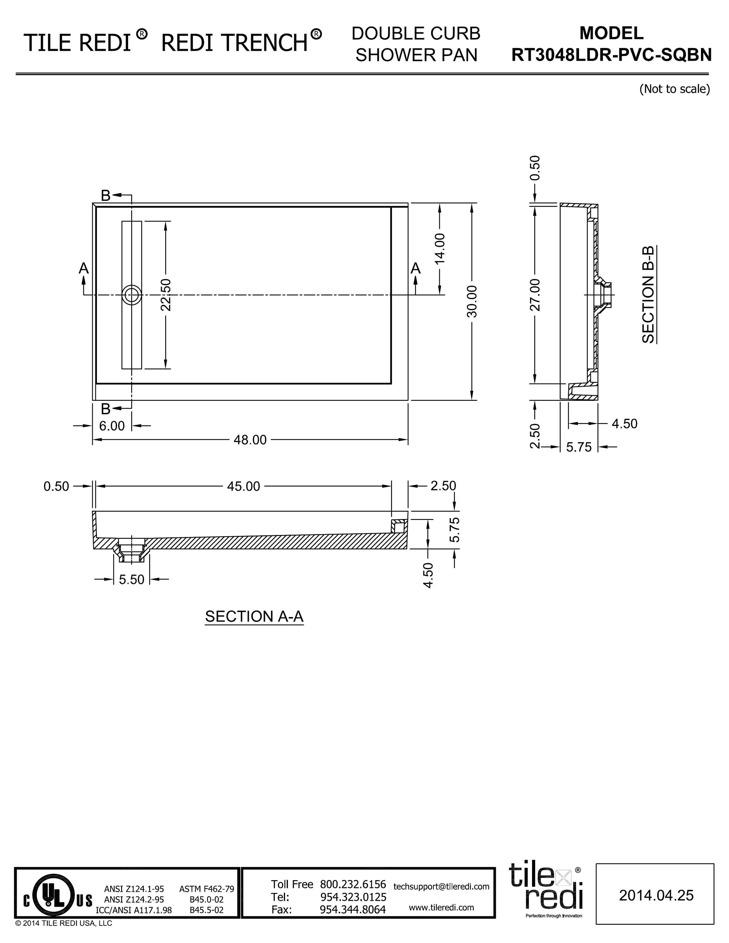 Tile Redi RT3048LDR-PVC-SQBN Shower-Floors - View #9