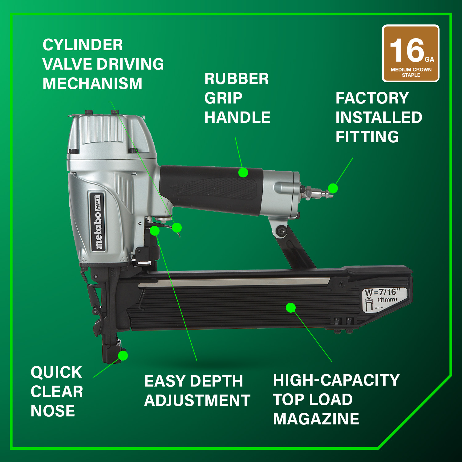 Metabo HPT N5008AC2M Pneumatic-Staplers - View #4