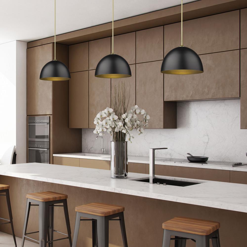 Olympic Gold Glass Bowl Pendant Light