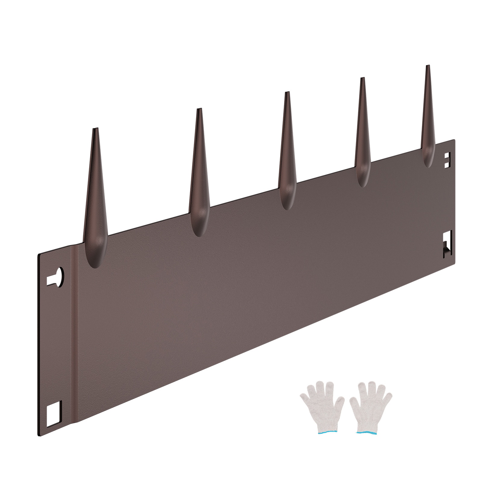 Mecale 5-Pack 39-in L x 5-in H Galvanized Steel Landscape Edging with 3.15-in Spikes Brown