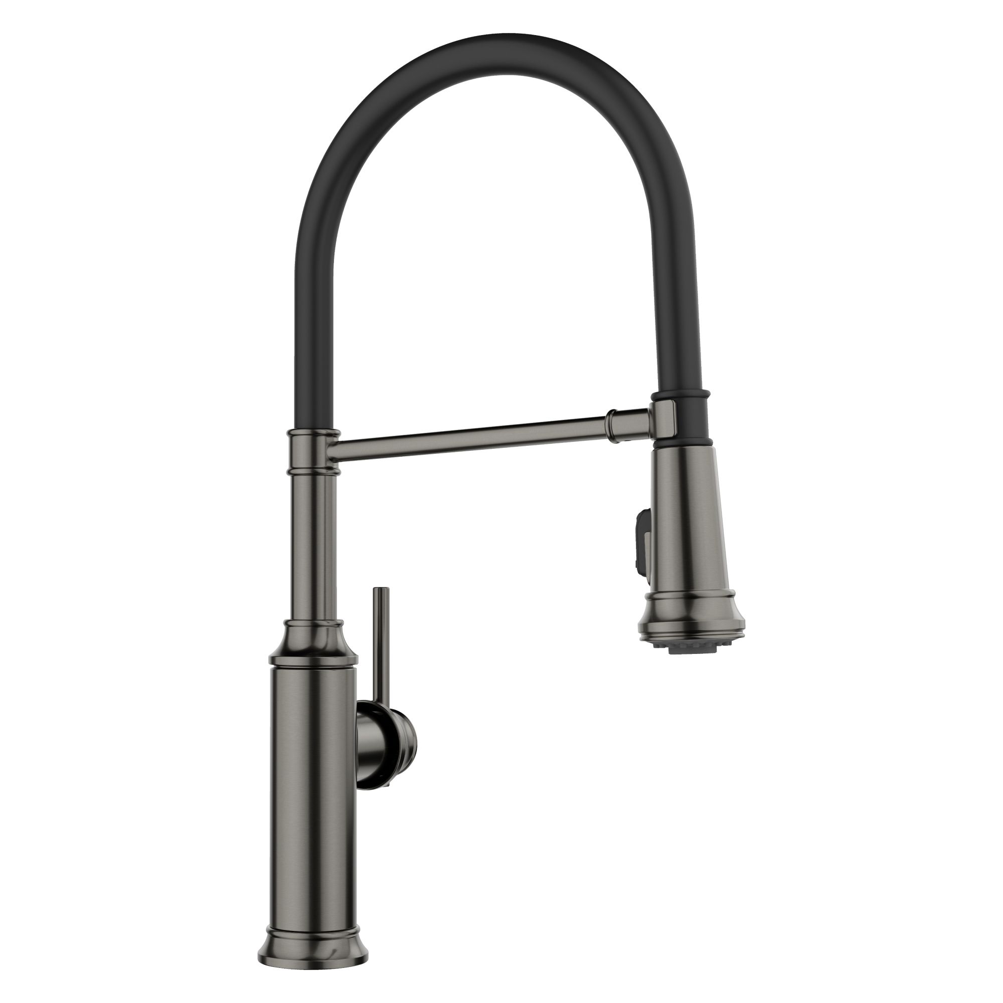 Blanco 443264 Satin Dark Steel Single Handle Deck-mount Pull-down Kitchen Faucet with Sprayer