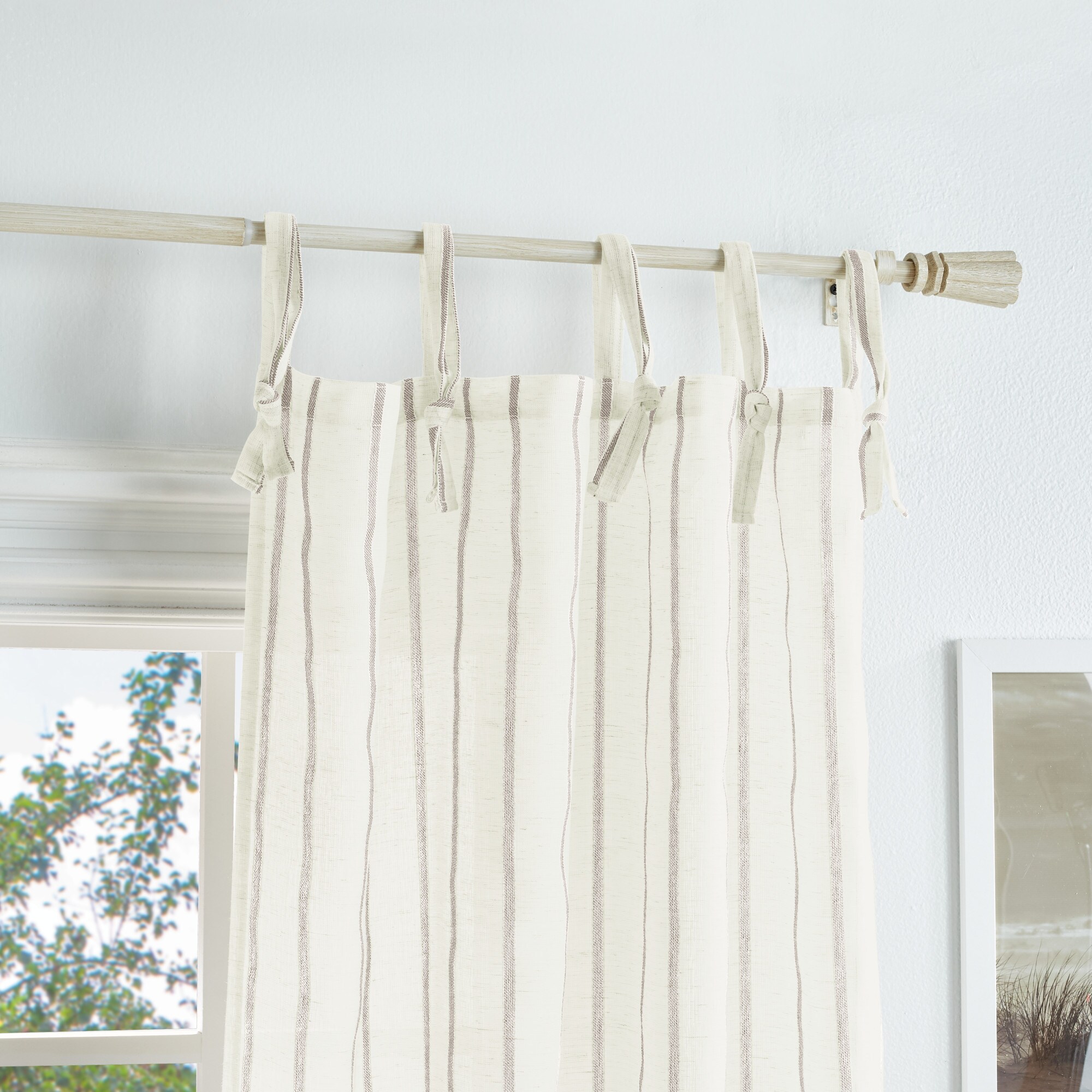 Mocha 95" Tab Top Sheer Polyester Window Panels