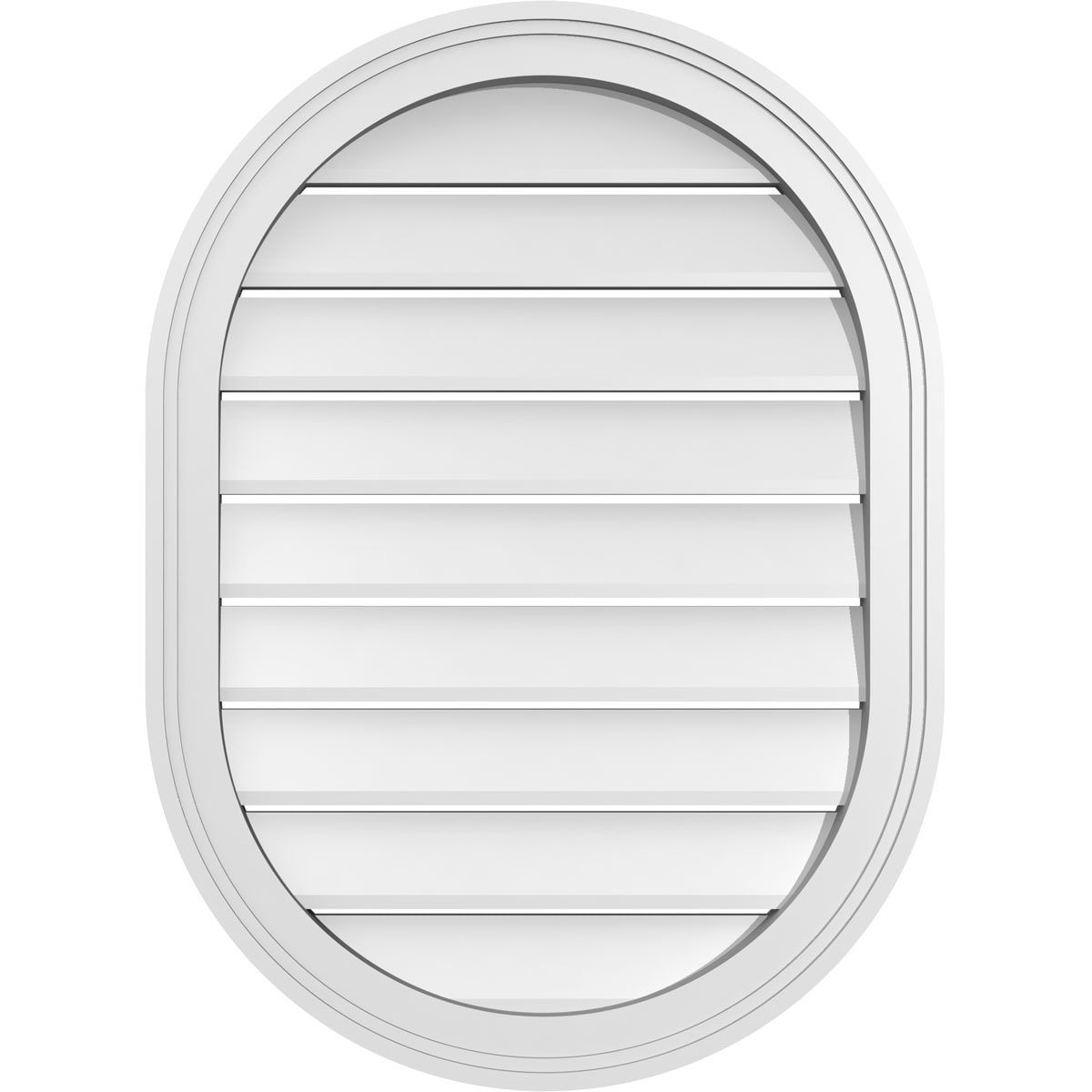 Ekena Millwork GVPVR22X3002SF 22-Inches x 30-Inches Off-white Oval PVC Gable Louver Vent