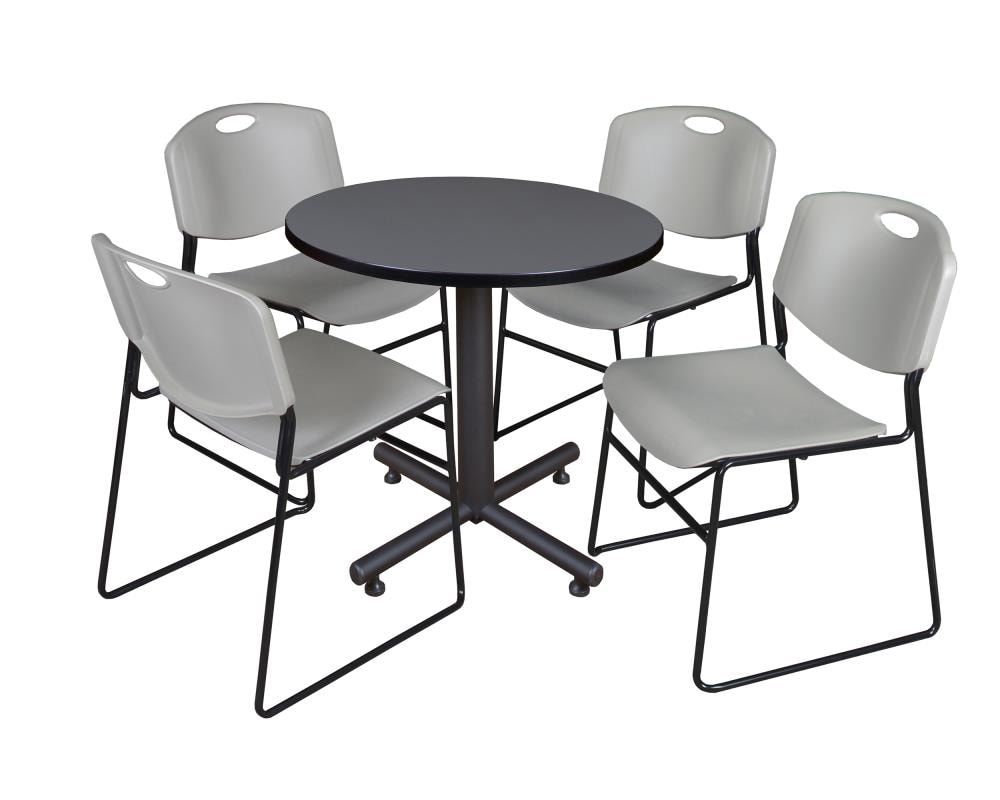 Regency TKB30RNDGY44GY Breakroom Gray 4-Person Training Table (30-in W x 29-in H)