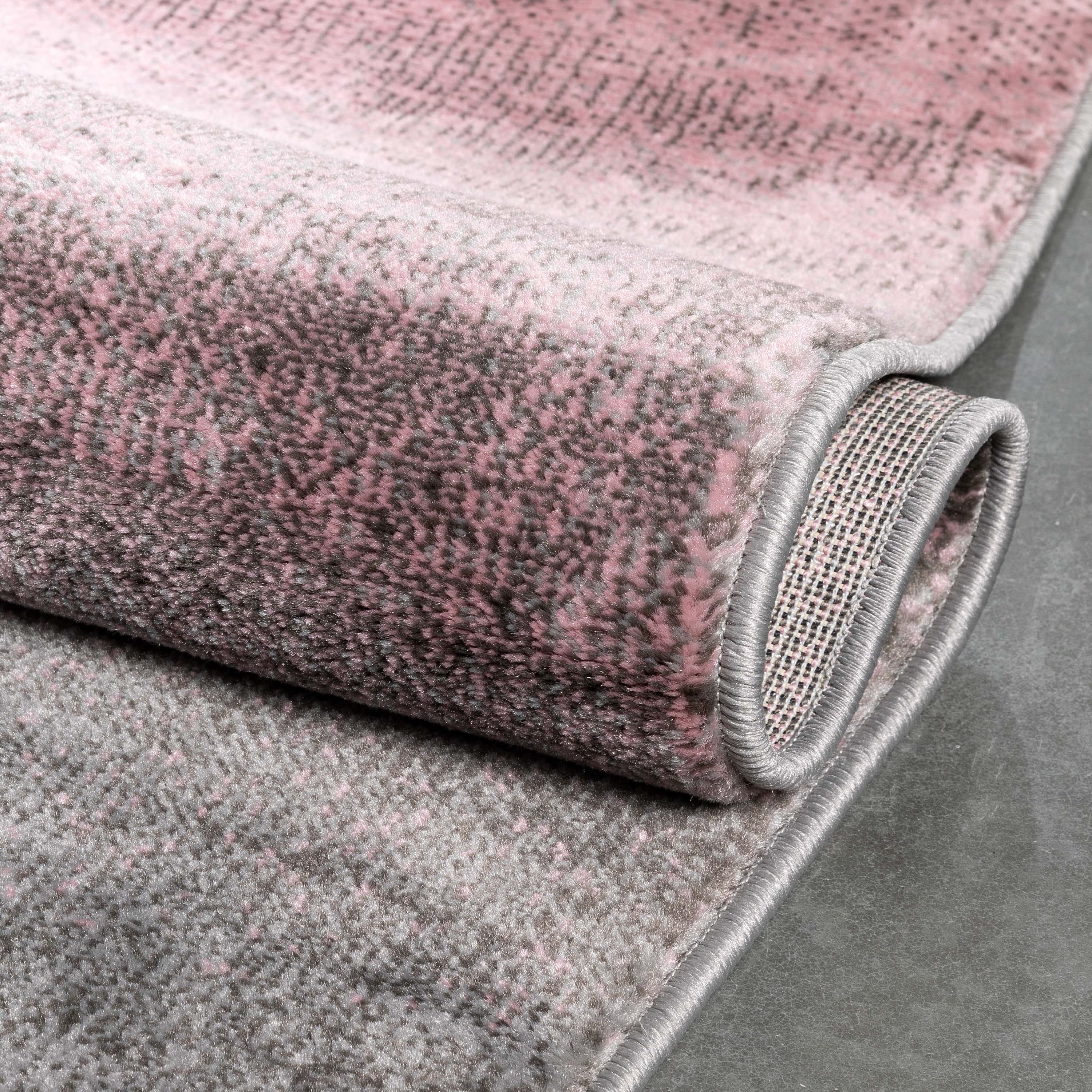 Blush Abstract Synthetic Reversible Runner Rug 2'3" x 7'3"