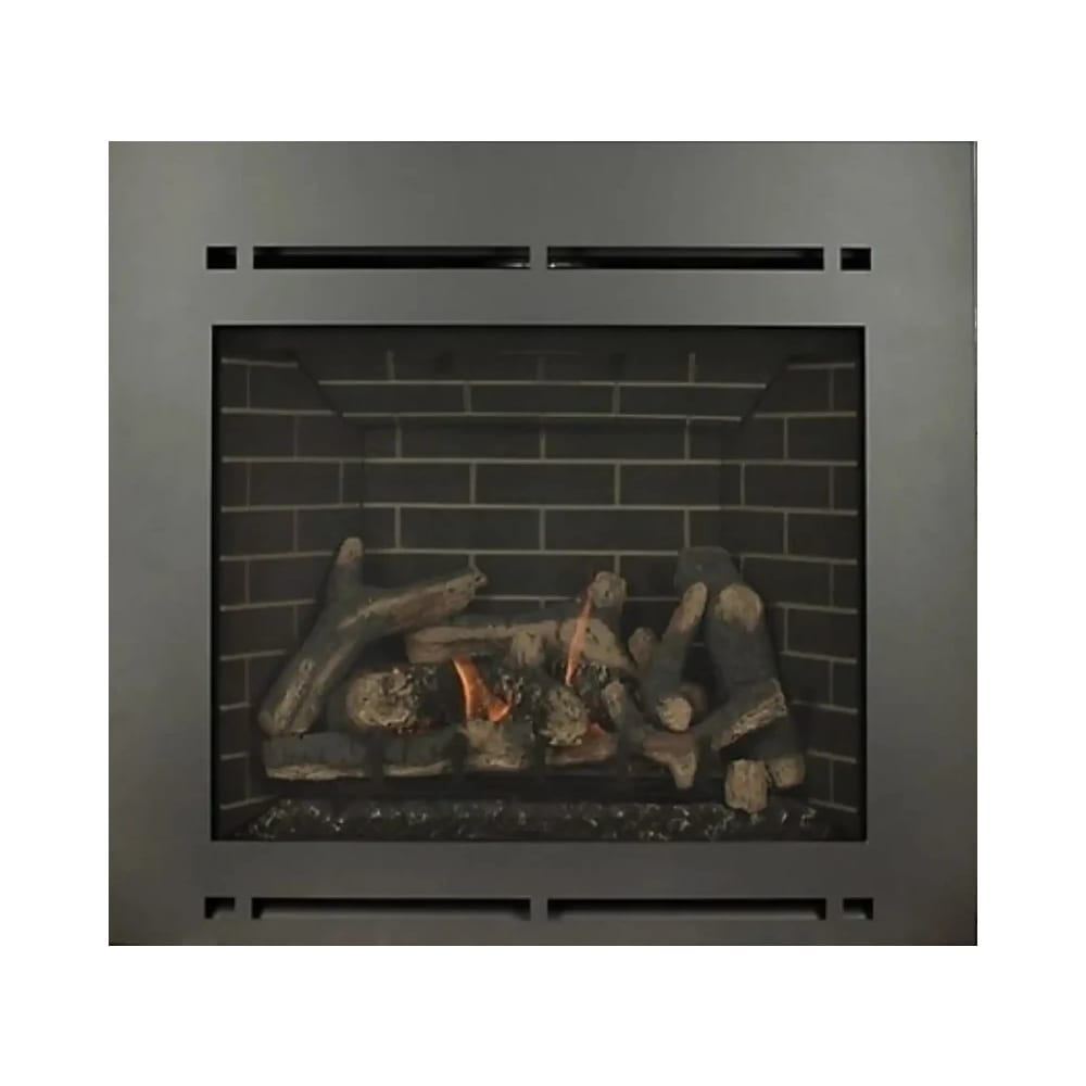 Ashley Hearth Products 36.25-in W 27500 -BTU Black Vented Single-Burner Gas Fireplace Insert with Thermostat and Remote #AG30FP
