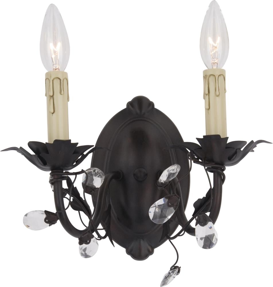 Maxim Lighting 2857OI Elegante 12-in W 2 -Light Oil-rubbed Bronze French country/cottage Wall Sconce