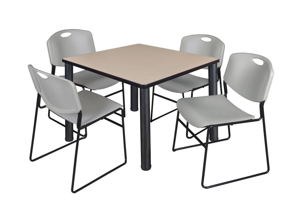 Regency TB3636BEBPBK44GY Breakroom Off-white 4-Person Training Table (36-in W x 29-in H)