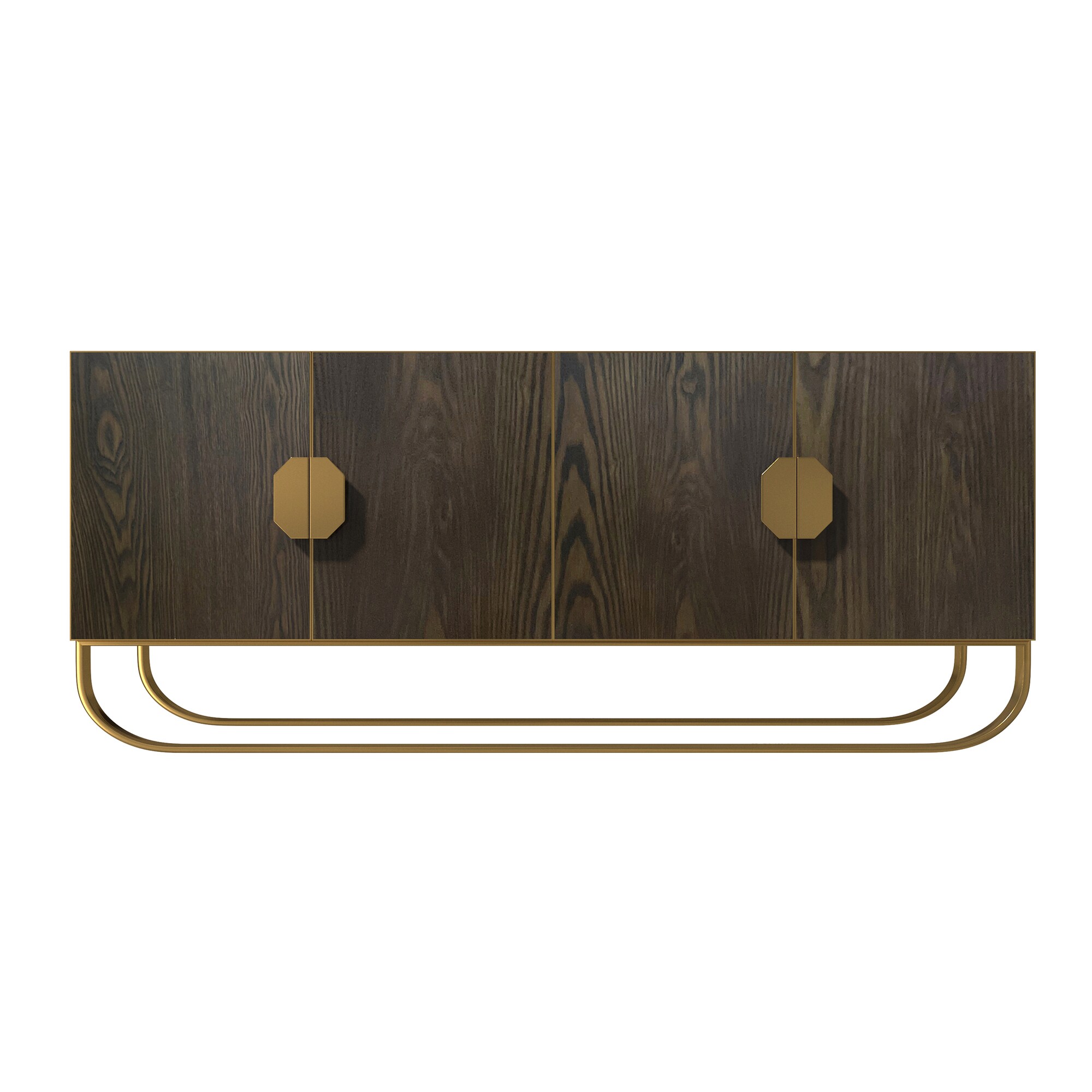 Clihome CL-1541B-K-BW-N 15.75-in W 4-Door Brown Accent Cabinet
