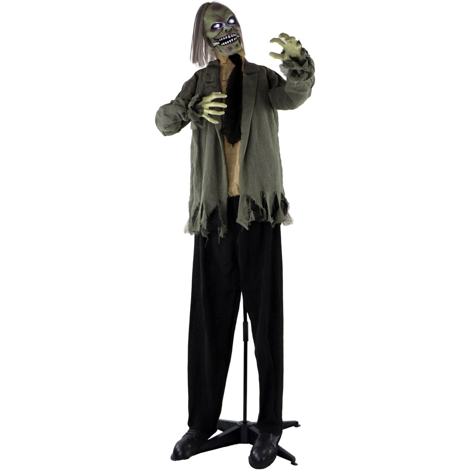 Haunted Hill Farm Freestanding Talking Lighted Zombie Animatronic in ...