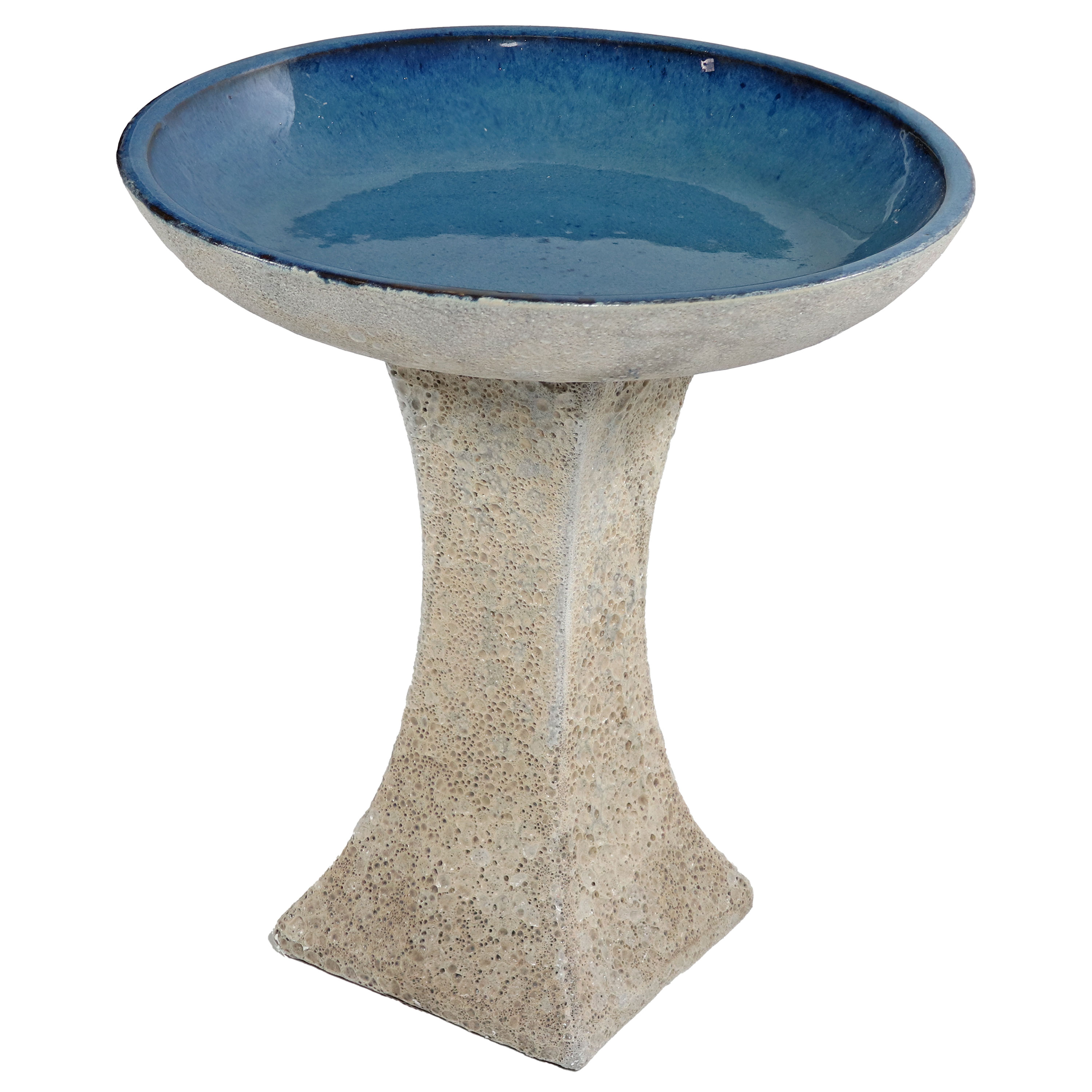 Sunnydaze Decor VBD-622 16-Inches H White Ceramic Complete birdbath
