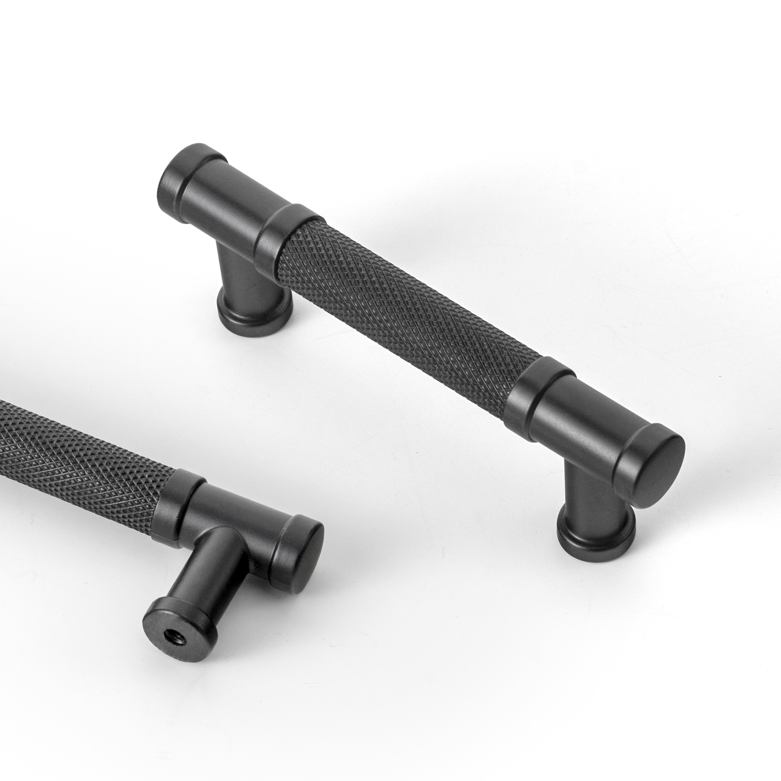 Miaokesen 2210B-76 3-in , 76mm Center to Center Matte Black Cylindrical Bar 6 -Pack