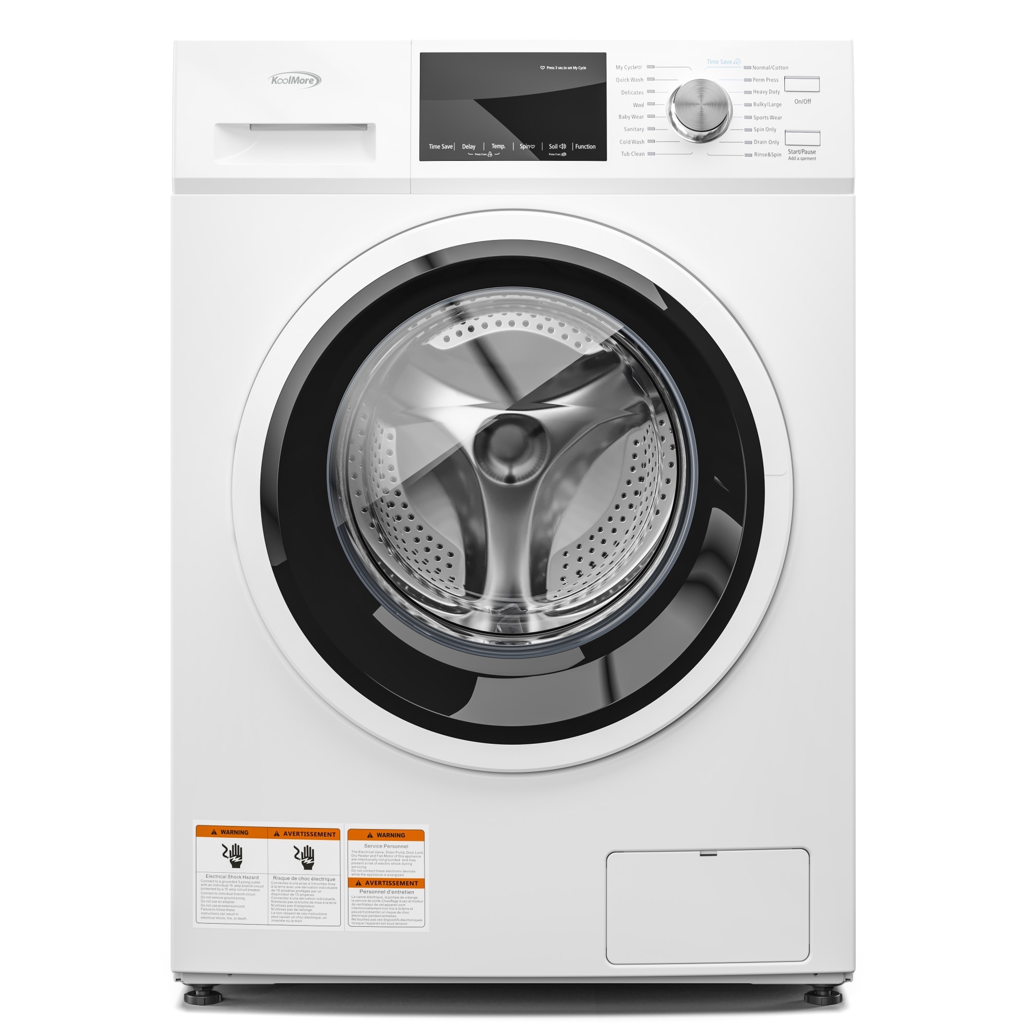 2.7-cu ft Stackable Front-Load Washer Stainless Steel | - KoolMore LOW-FLW-3CWH