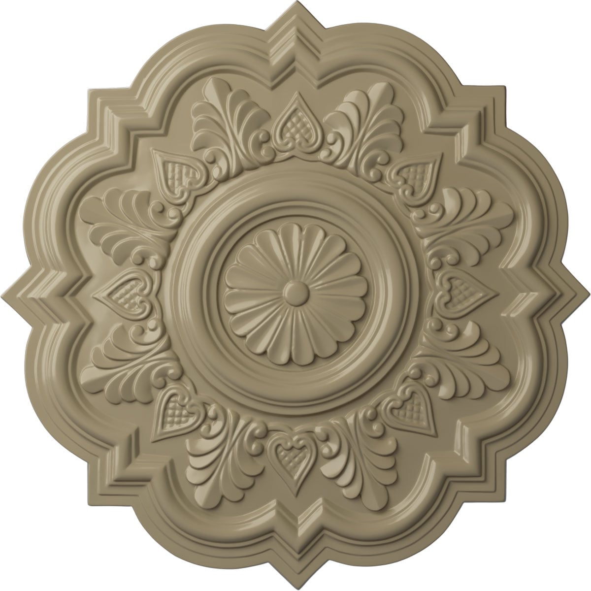Ekena Millwork CM20DRGDF Deria 20.25-in W x 20.25-in L Painted Gobi Desert Polyurethane Whole Ceiling Medallion