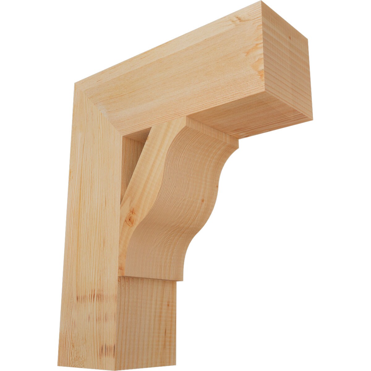 Ekena Millwork BKT06X18X22FST05SDF Funston Block Smooth 5-1/2-in x 18-in x 22-in Douglas fir Brown Wood Standard bracket