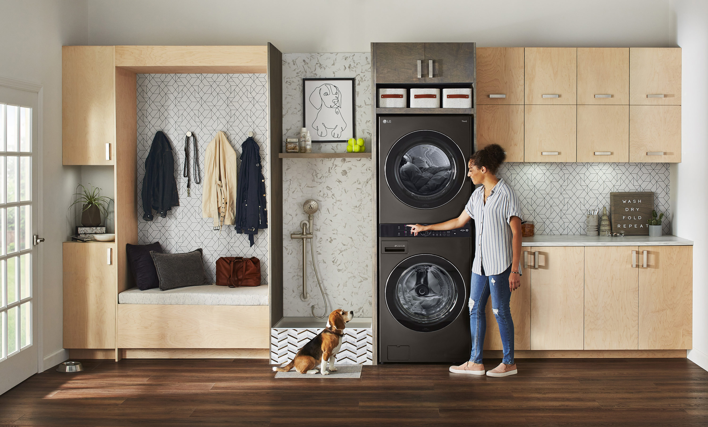LG WashTower Electric Stacked Center Laundry ft ft and 7.4-cu the in (ENERGY STAR) at Laundry department Washer Dryer 4.5-cu with Stacked Centers