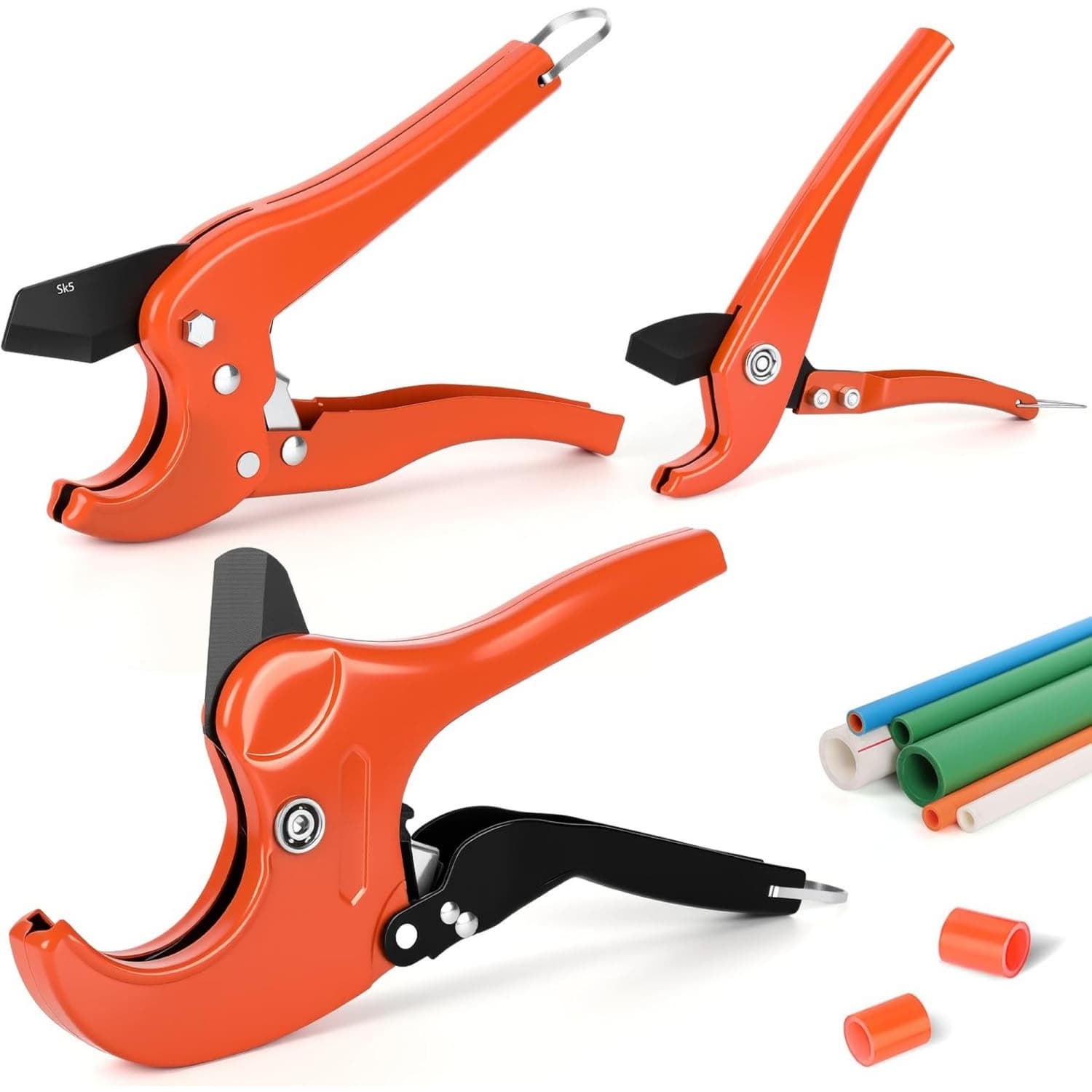 OGETFUUR 3-Pack PVC Pipe Cutter Set with Sk5 Blade for Plastic Hoses and Plumbing Tube Cutting