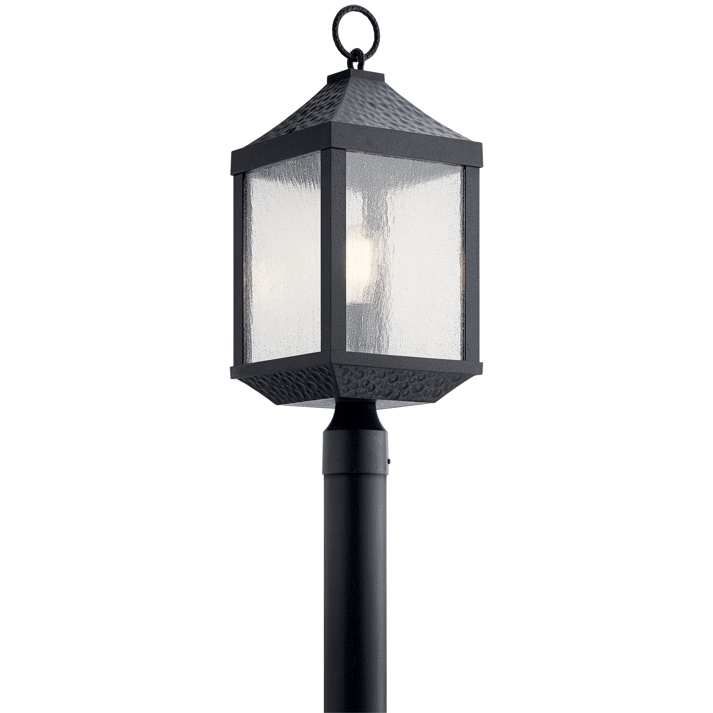 Kichler 49987DBK Springfield 23.25-in Distressed Black Farmhouse Outdoor Light post lantern