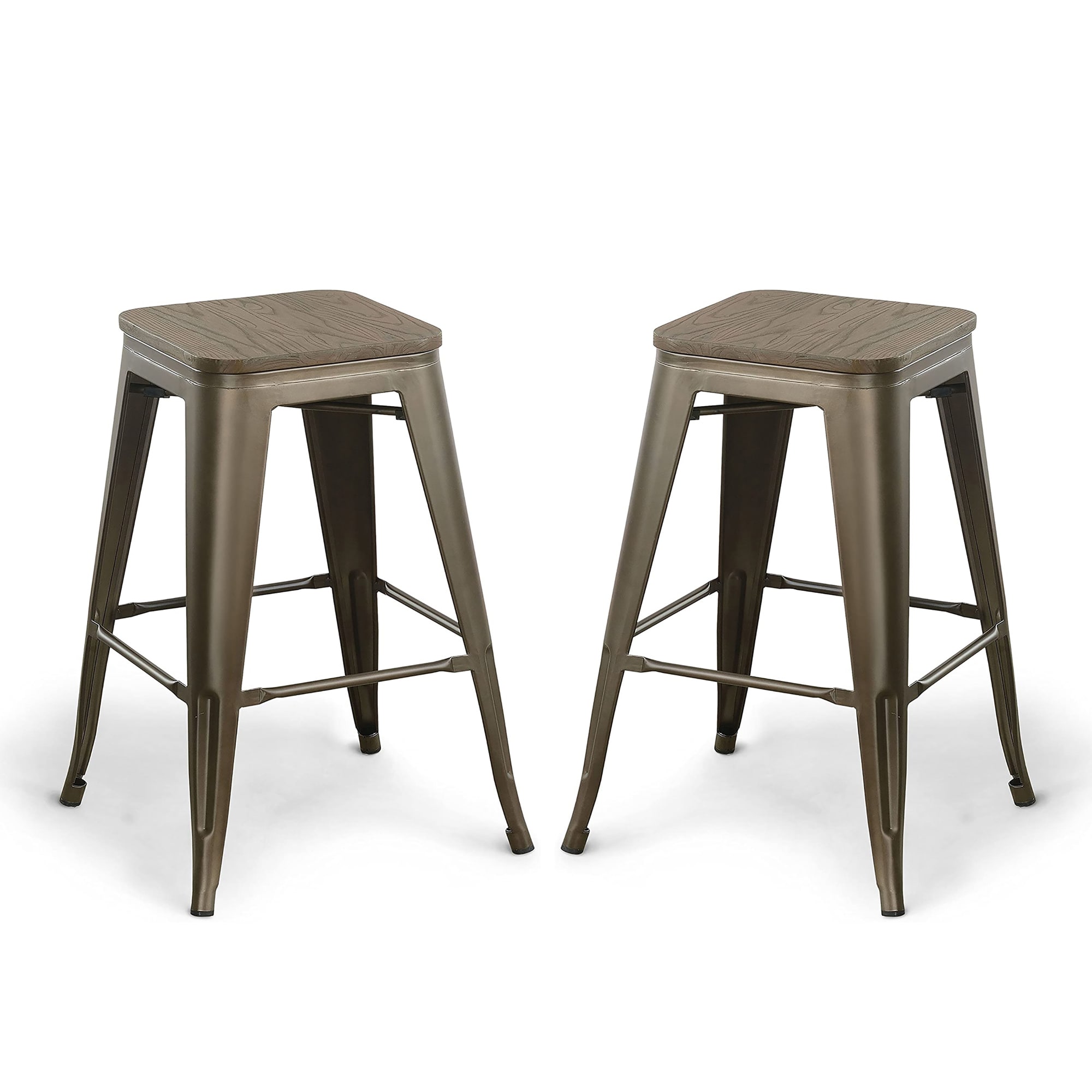 metal bar stools with wood top