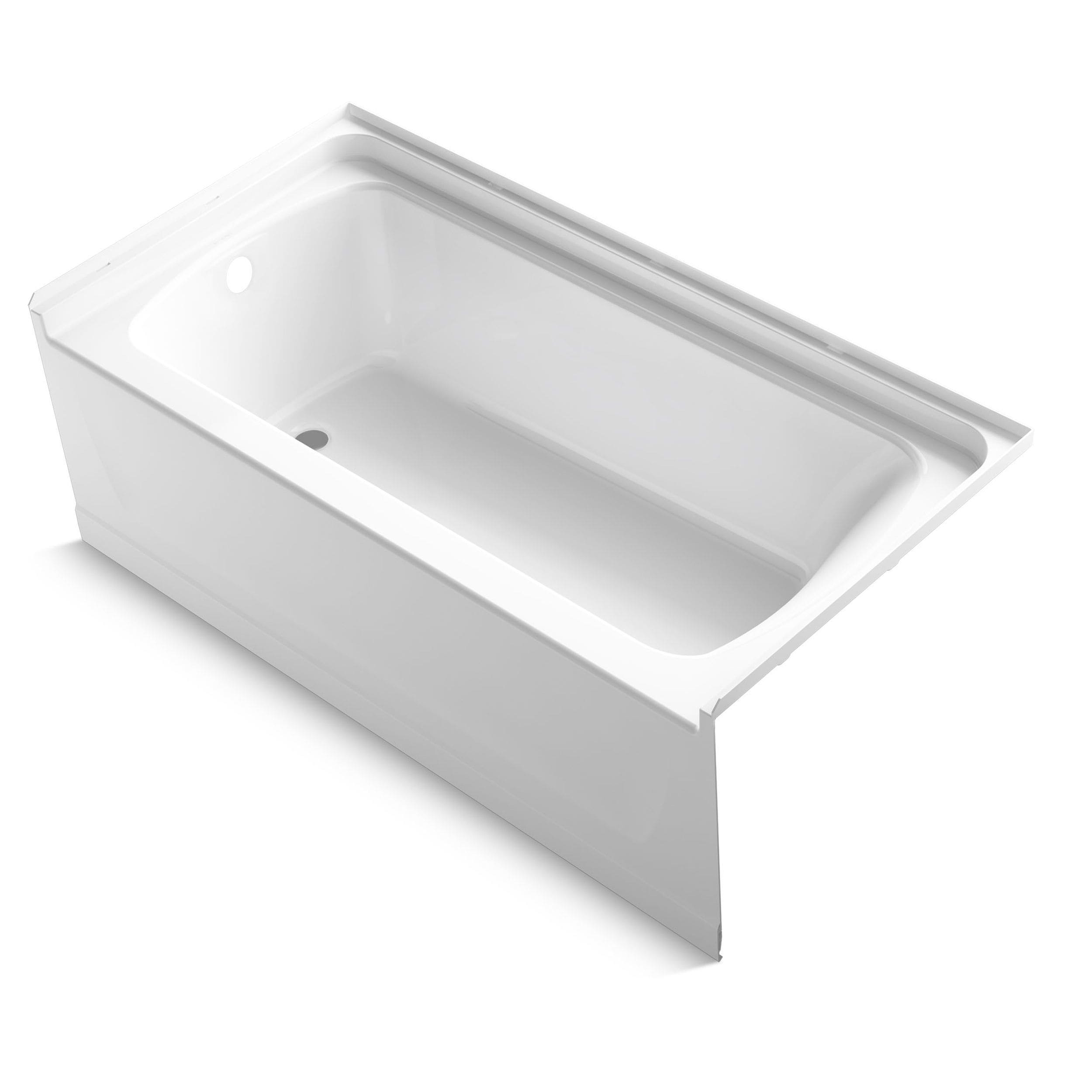 Sterling 71171112-0 Ensemble 30.0000-in x 60.0000-in White Polyresin and fiberglass Rectangular Alcove Soaking bathtub ( Left Drain )