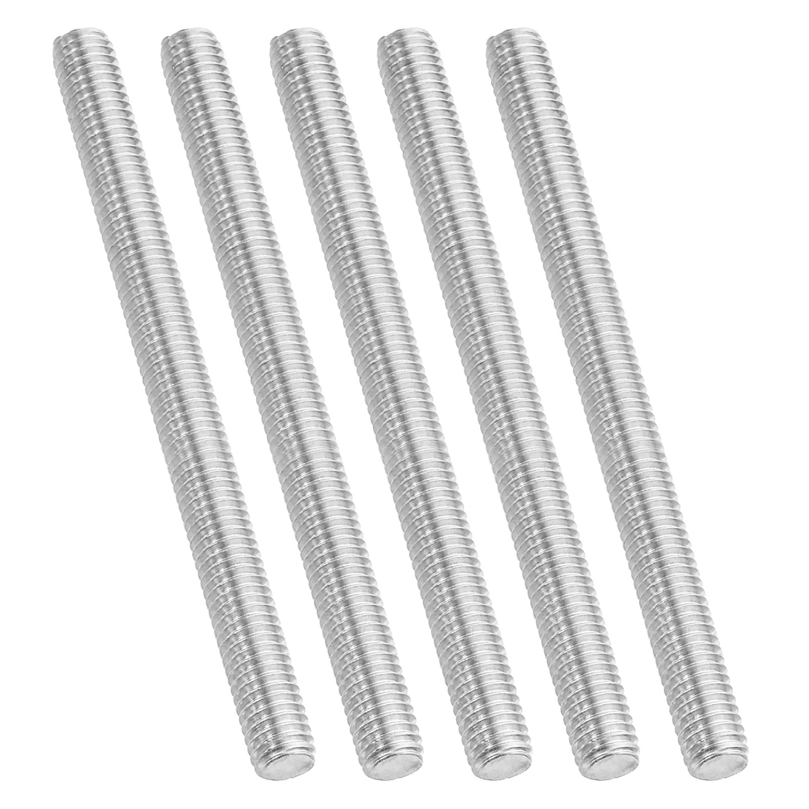 PATIKIL 3/8 Inch-16 UNC 304 Stainless Steel Fully Threaded Rod 5pcs 4.7 Inch Length Long Threaded Screw Right Hand Threads All Threaded Rod Studs for Anchoring Bolt Clamps Hangers and U-Bolts