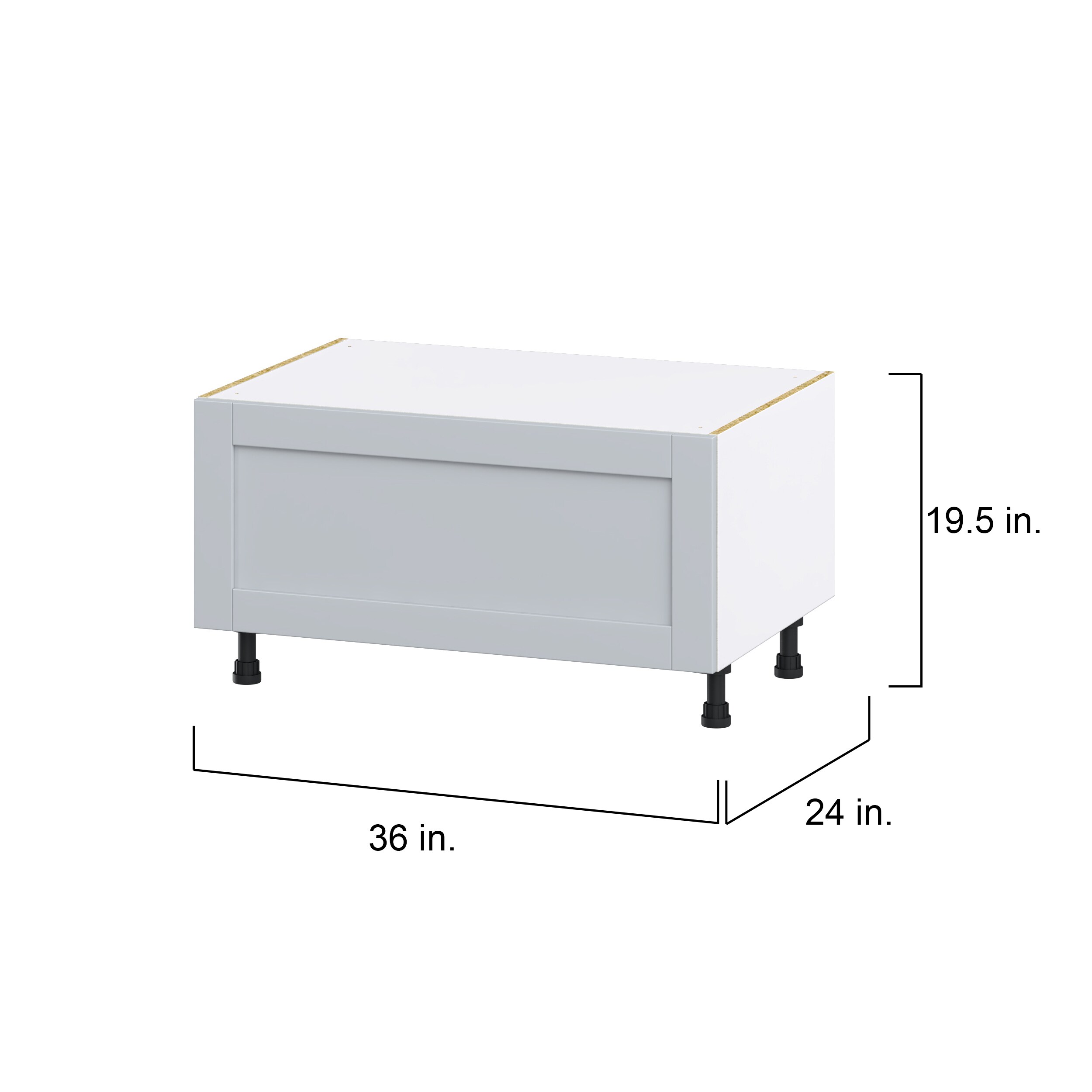 Hugo&Borg Charlesberg 36-in W x 19.5-in H x 24-in D Gray 1-Drawer Base Fully Assembled Cabinet