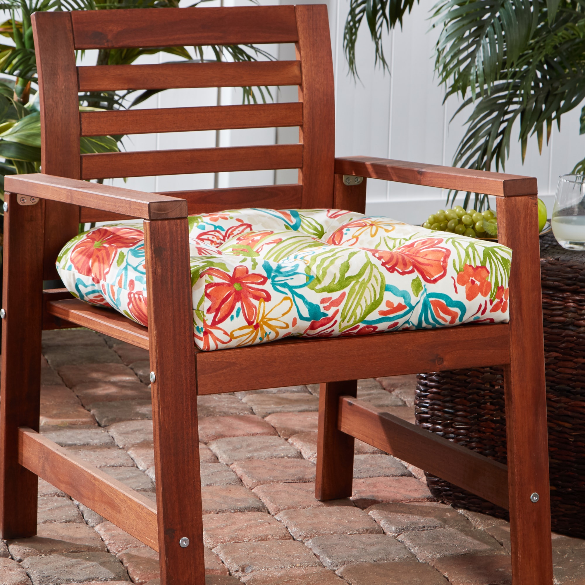 Greendale Home Fashions 20-in x 20-in Breeze Patio Chair Cushion in the ...