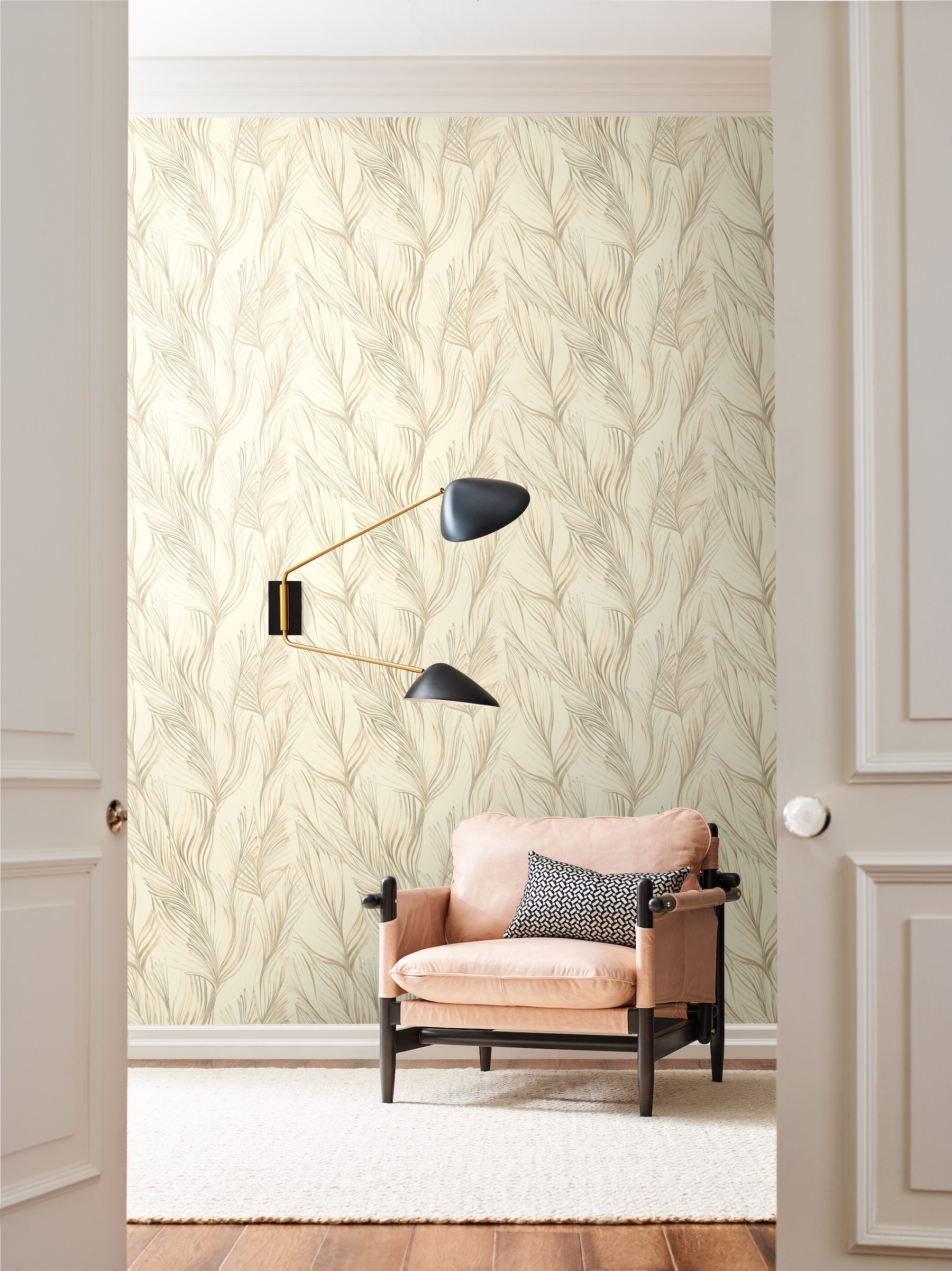 York Wallcoverings NA0502 Candice Olson Botanical Dreams 60.8-Sq. Feet Beige Non-woven Ivy/Vines Unpasted Wallpaper
