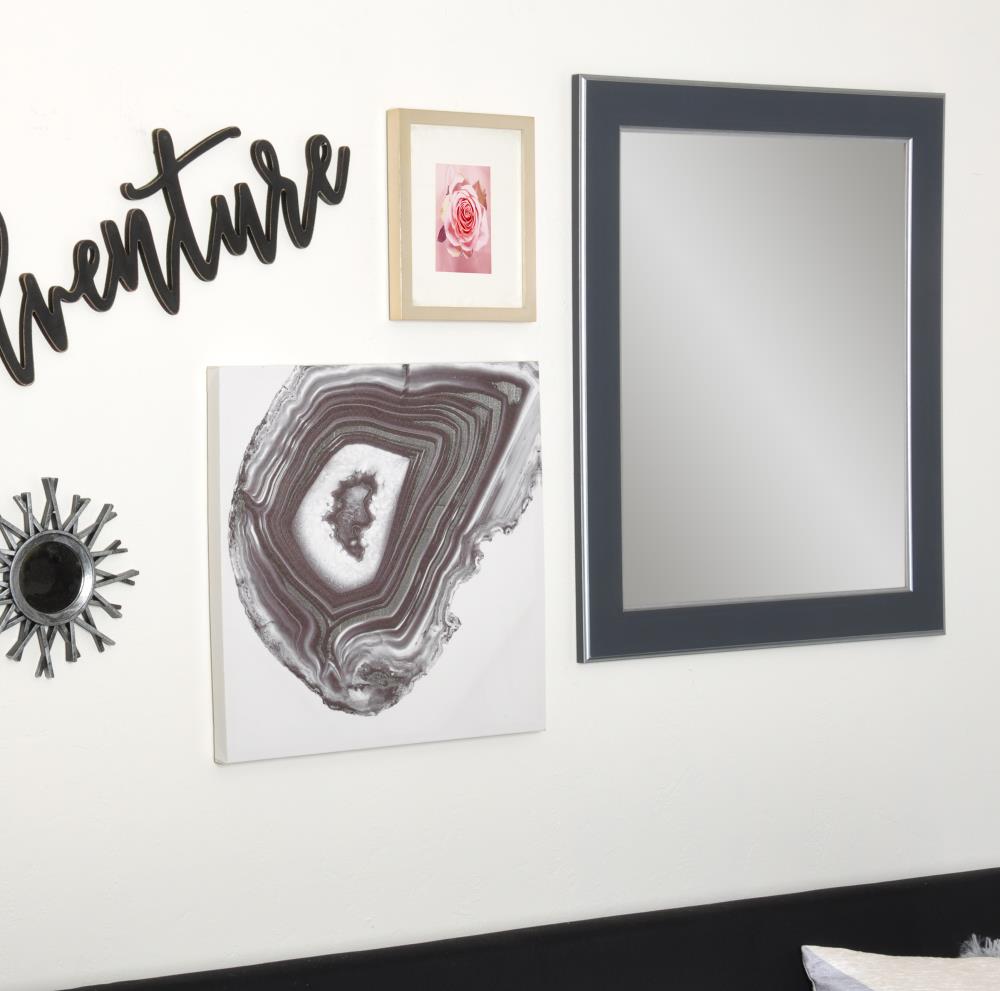 BrandtWorks BM011SQ 32-Inches W x 32-Inches H Square Black/Silver Lined Framed Wall Mirror