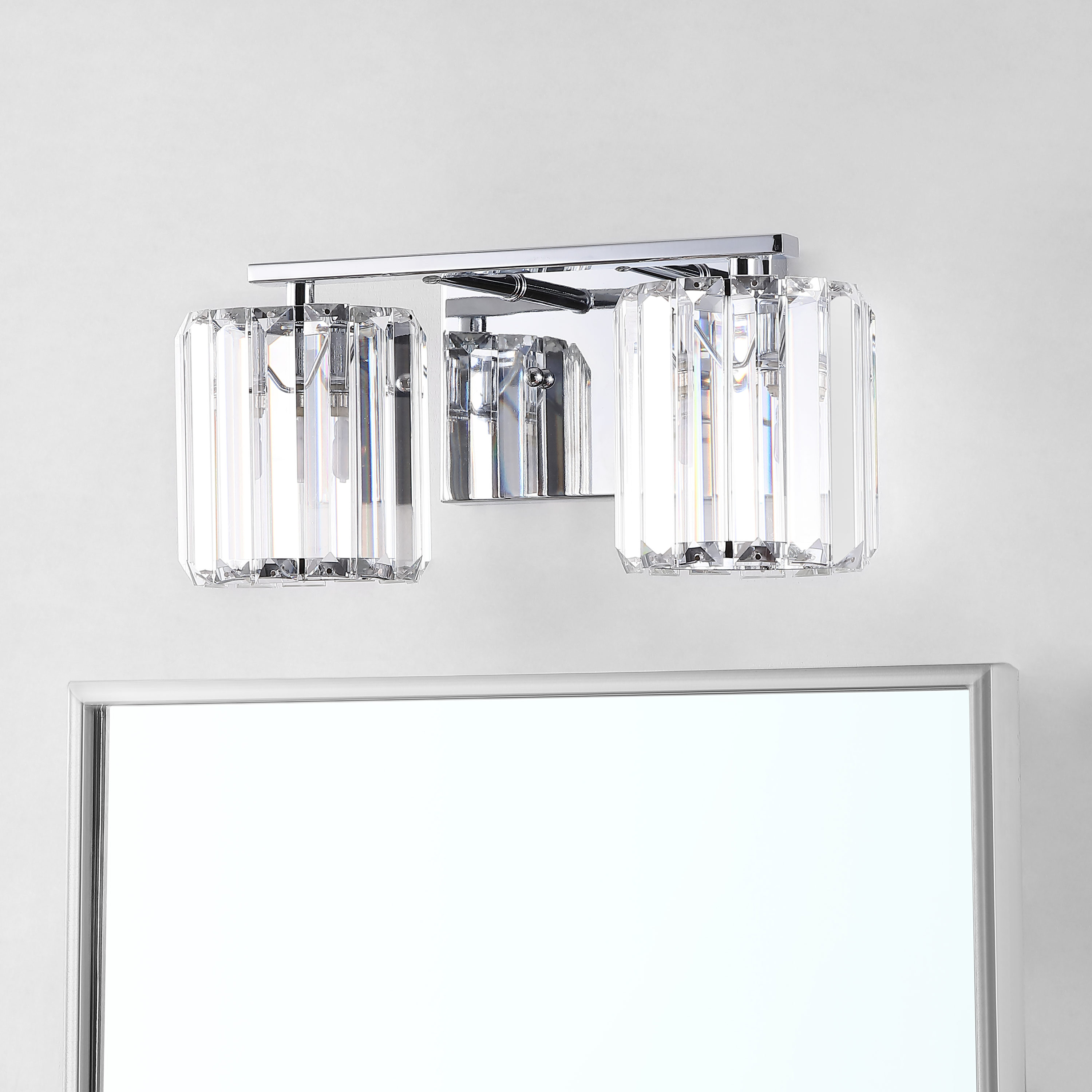 Coco Prism 13.5" Chrome Crystal Square LED Vanity Light
