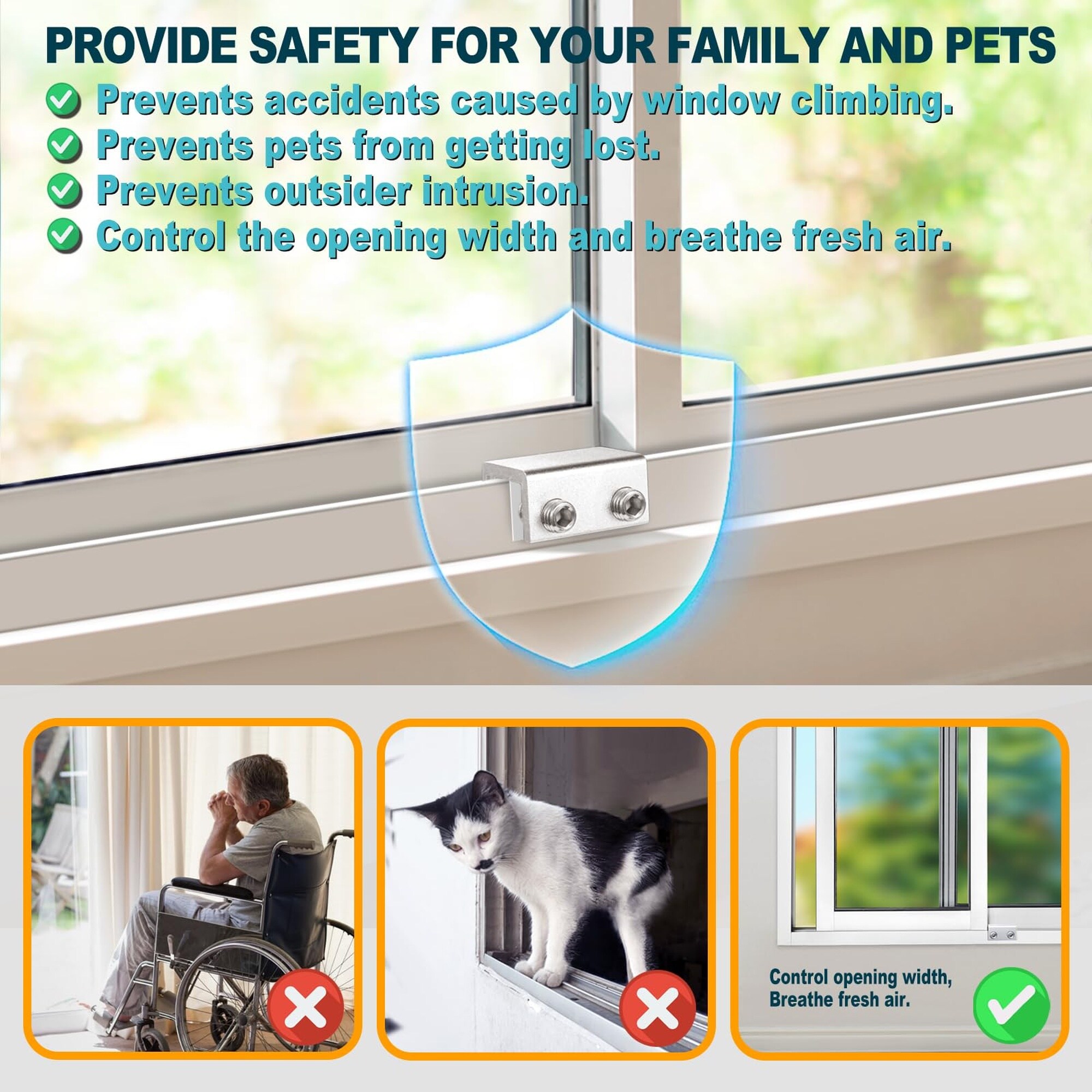 Angel Sar L2ZQYA727WSL05 Horizontal-Sliding-Window-Sash-Locks - View #2