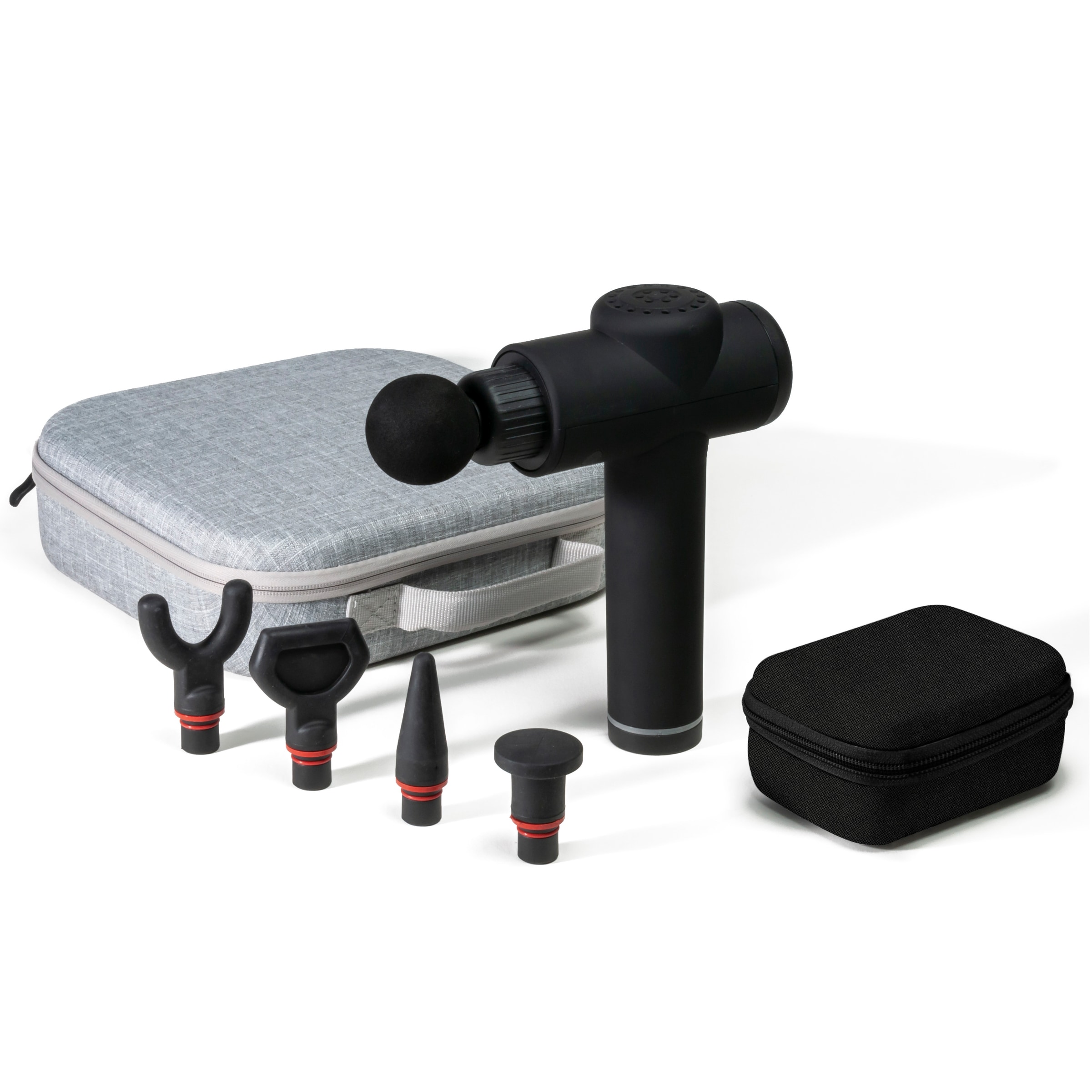 tzumi Rechargeable Battery Percussive Massager with Case - Black, 4  Attachment Heads, 6 Speed Settings in the Stretching & Recovery department  at