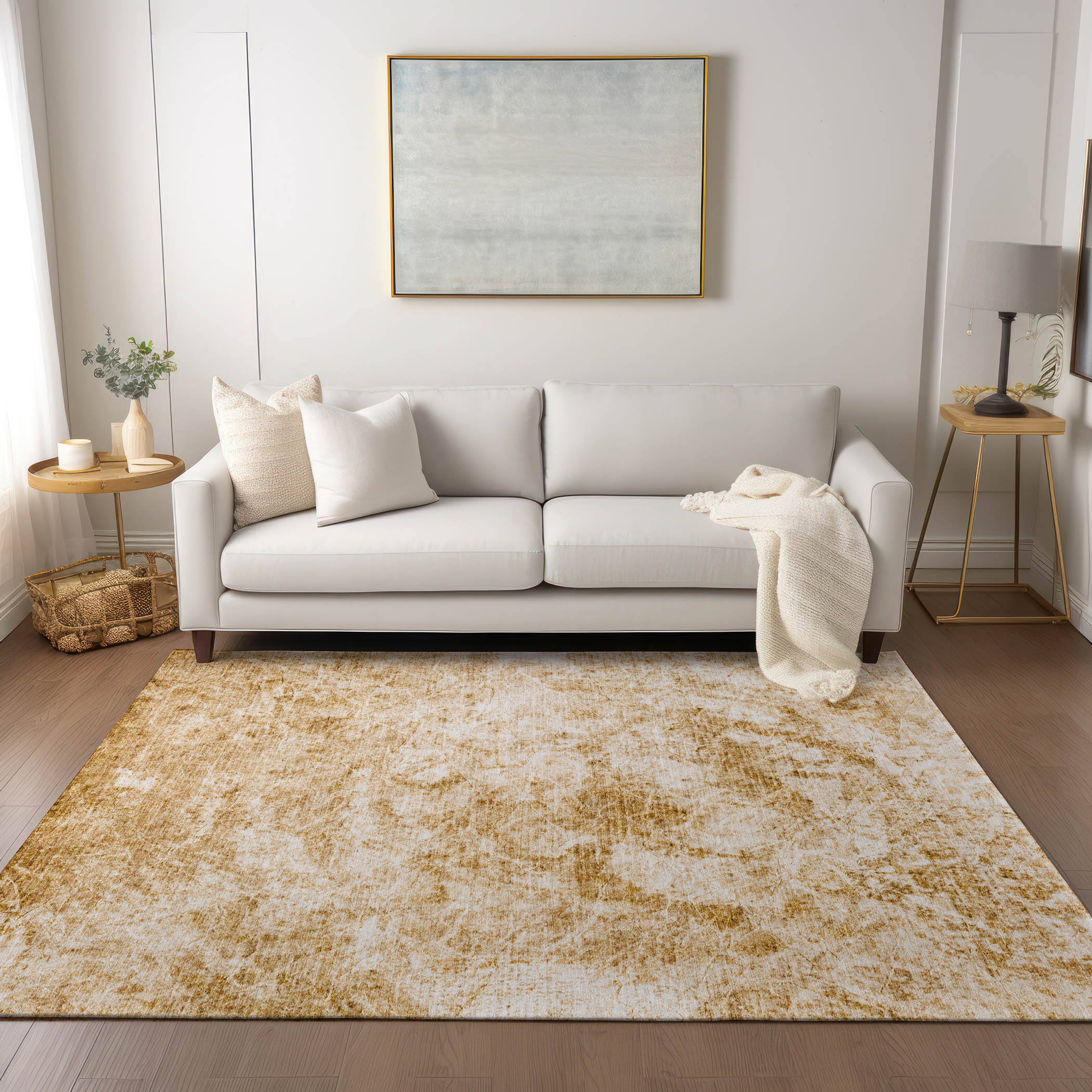 Addison Rugs ACN553BG5X8 Chantille ACN553BG 5 x 7 (ft) Polyester Beige Rectangular Indoor/Outdoor Floral/Botanical Machine washable Area rug