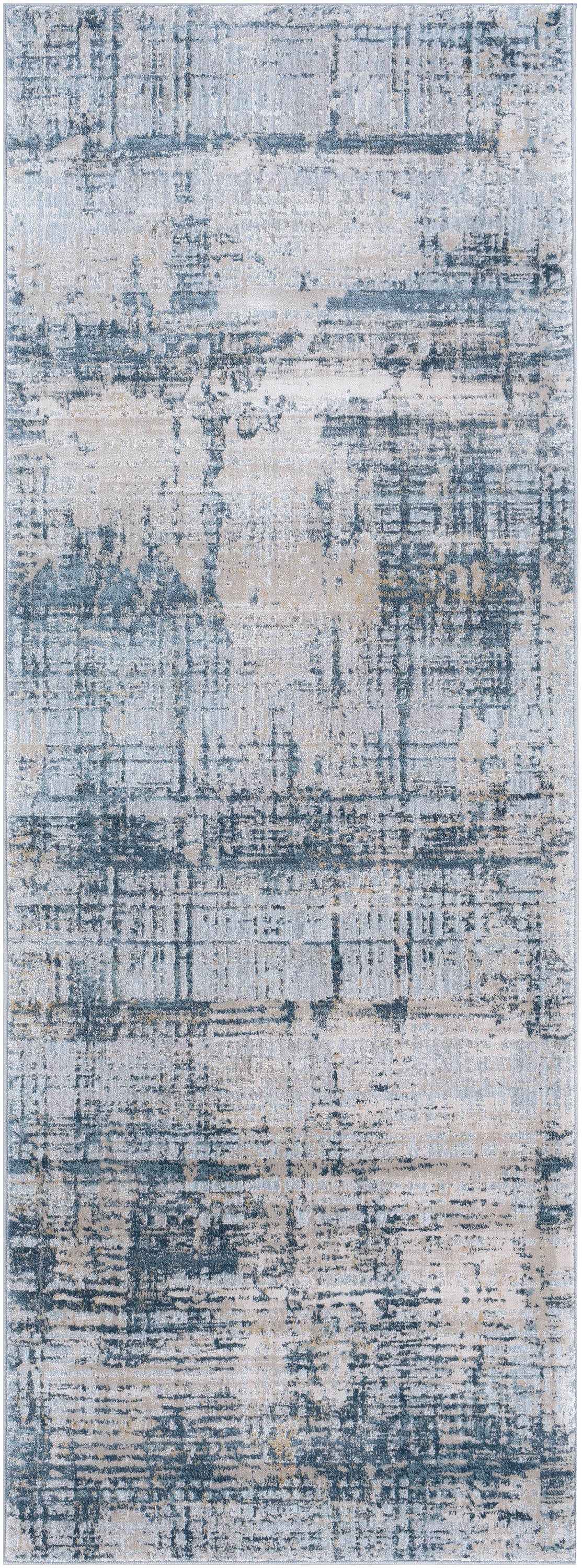 Surya BWK2300-2773 Brunswick 3 x 8 (ft) Polyester Ice Blue Rectangular Indoor Abstract Mid-Century Modern Area rug
