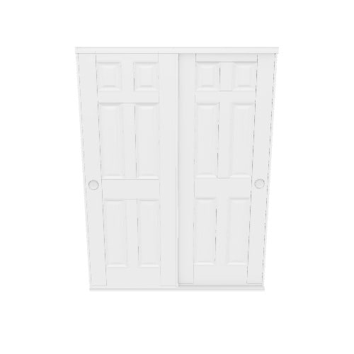 RELIABILT 60-in x 80-in White 6-panel Prefinished Steel Sliding Door Hardware Included