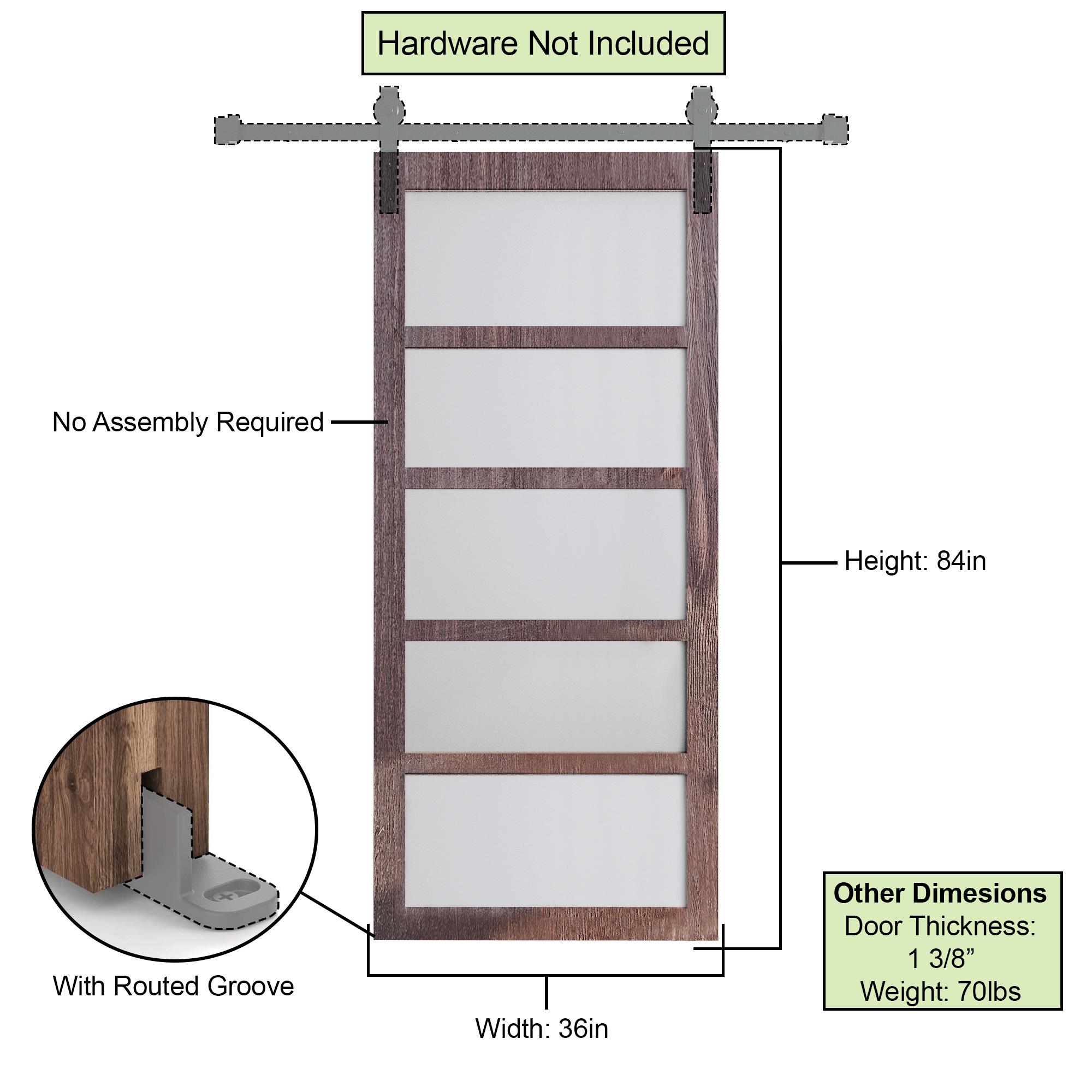 HOMACER 5Z7805-3684-GD Barn-Doors - View #6
