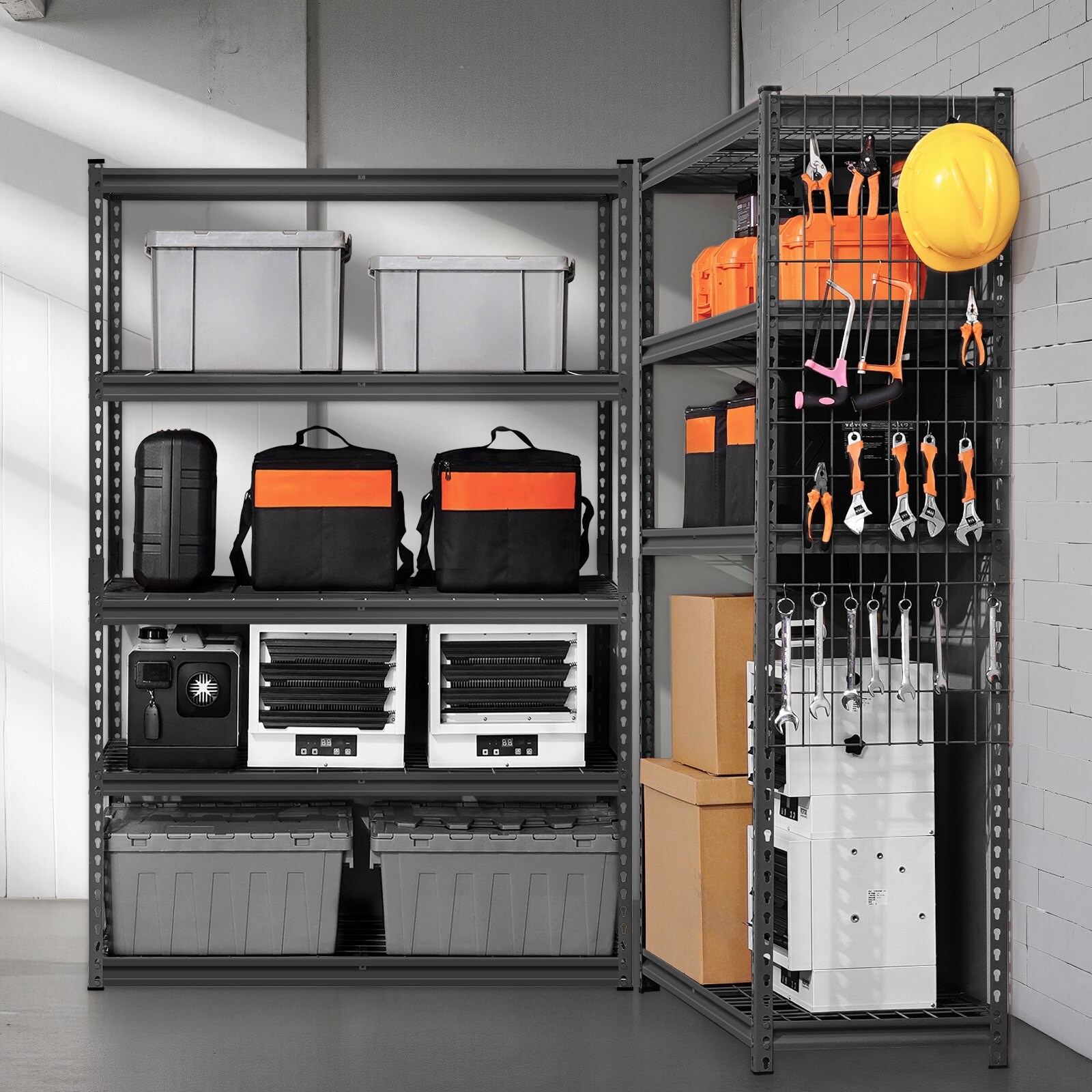 Slickblue 5 Tier Black Metal Shelving Unit with Adjustable Shelves and ...