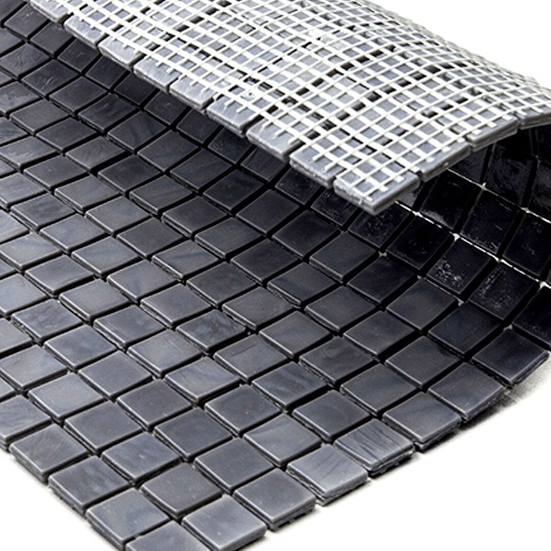 Metal Gray 11.6" x 11.6" Iridescent Glass Mosaic Tile
