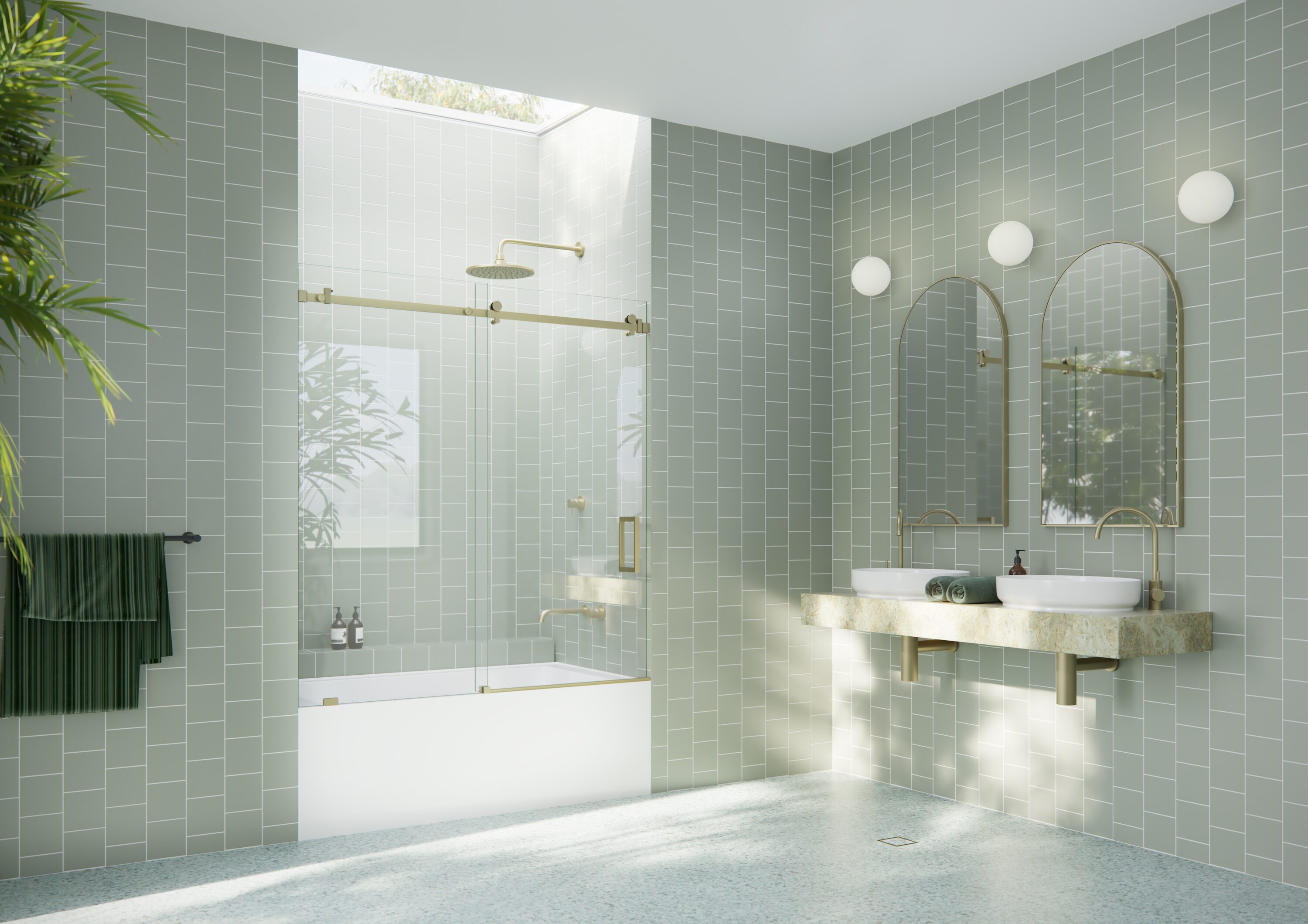 Glass Warehouse B-SQSLD-56-SB Bathtub-Doors - View #2