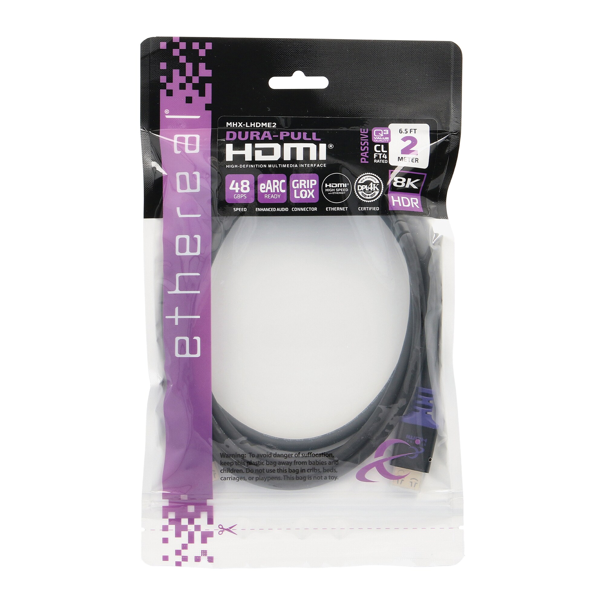 Ethereal MHX High-Speed HDMI Cable with Ethernet (6.6ft) - 4k