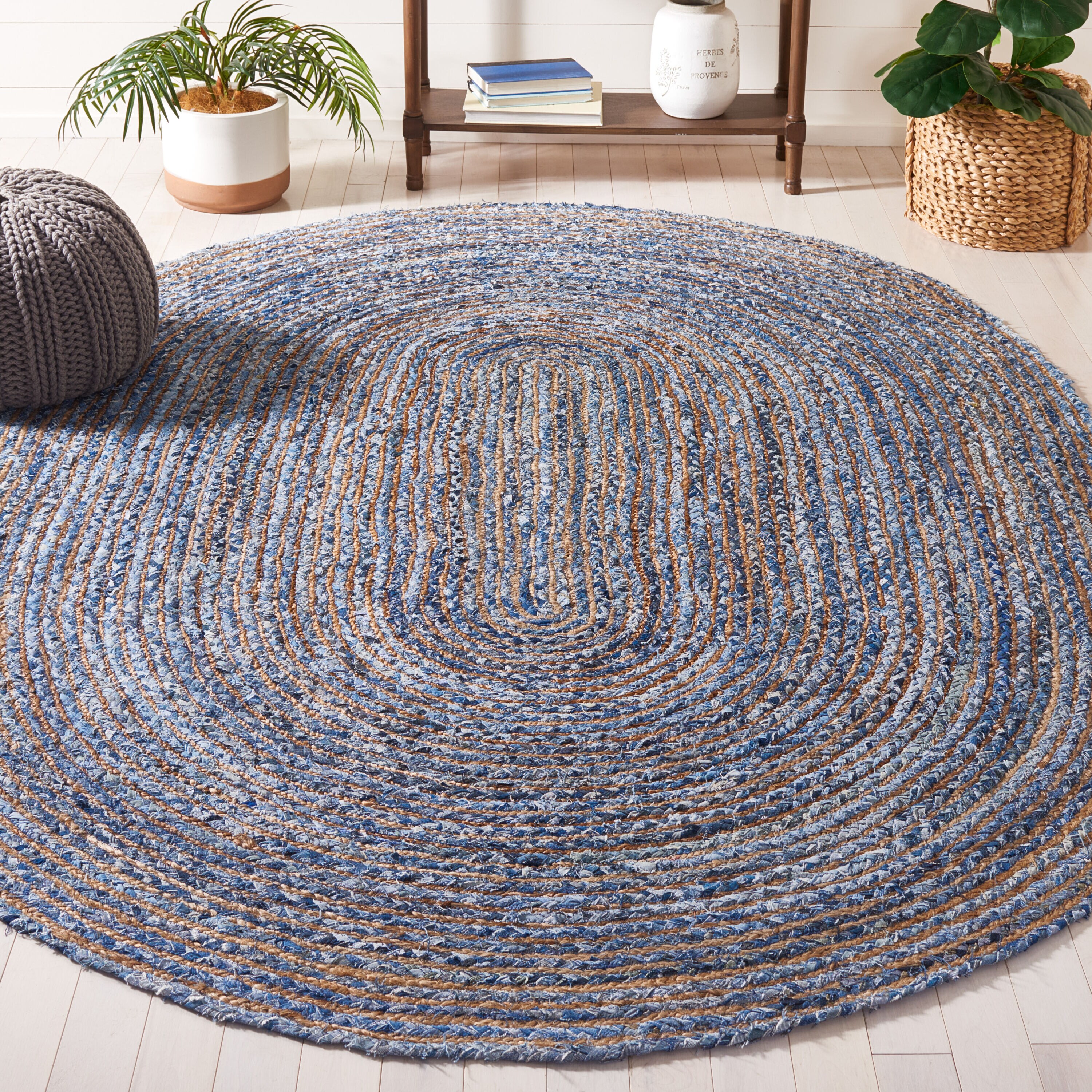 Safavieh CAP202M-5OV Cape Cod 202M Blue Natural Bohemian Oval 5ft x 8ft Rug