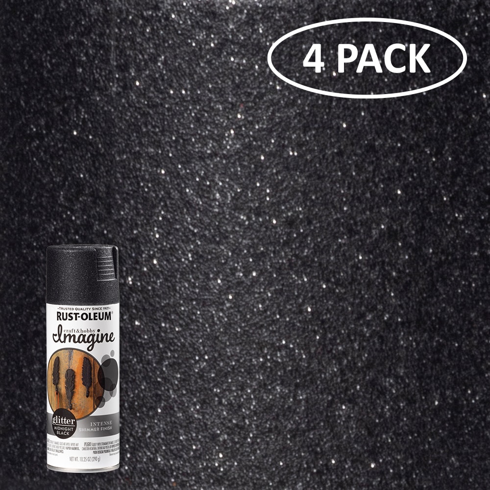 Rust-Oleum Imagine 4-Pack Gloss Midnight Black Glitter Spray Paint (NET WT.  10.25-oz ) in the Spray Paint department at