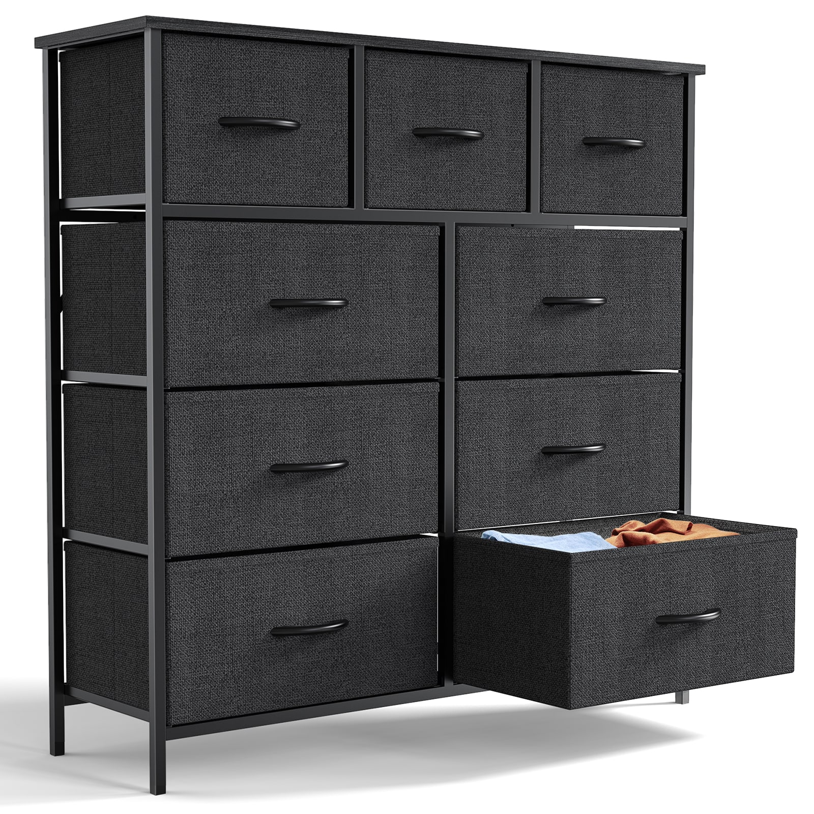 Flynama L-134602 Black 9 -Drawer Combo dresser