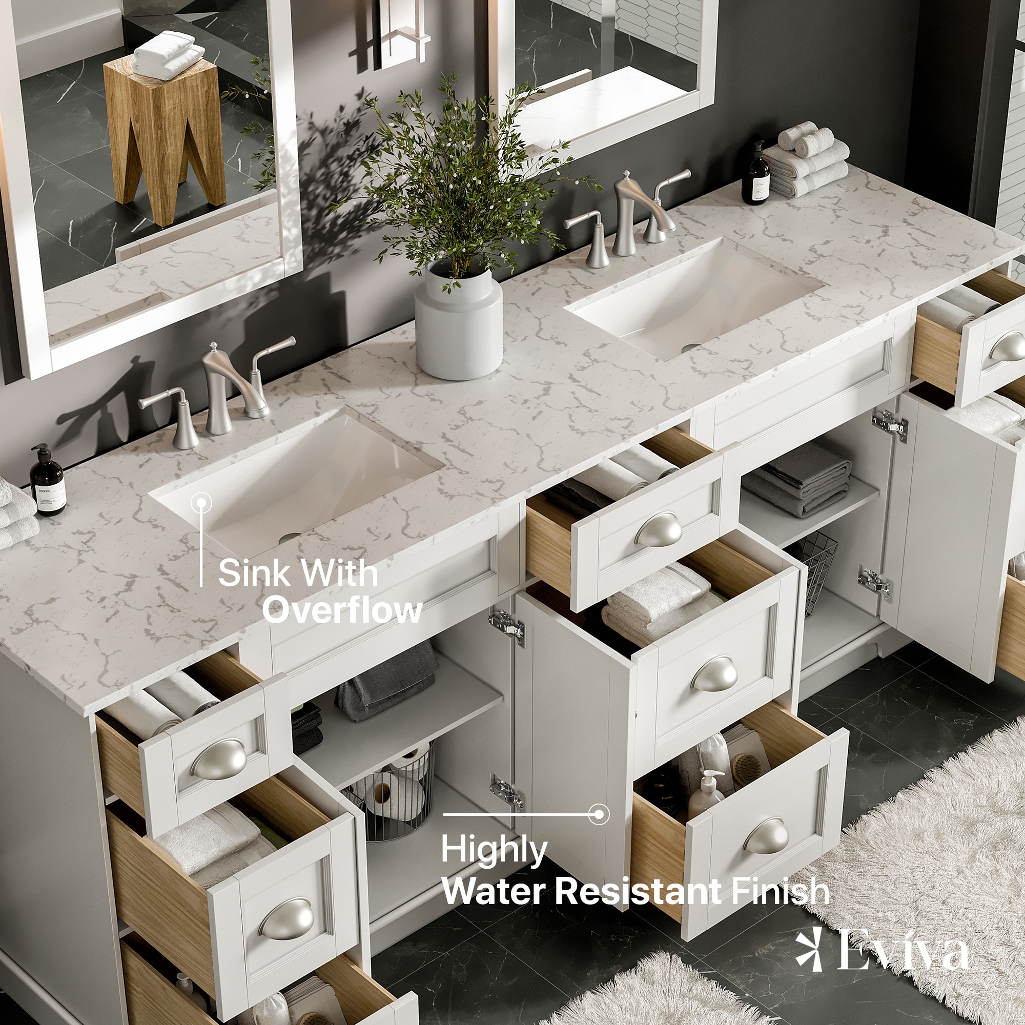 Eviva EVVN666-84WH Bath-Vanity-Combo - View #4